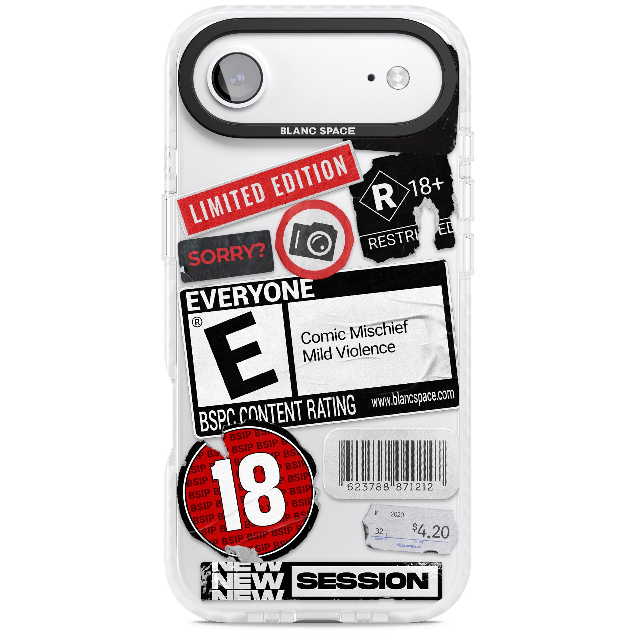 Rated 18+ Sticker Mix iPhone 17 Air Impact Clear Phone Case