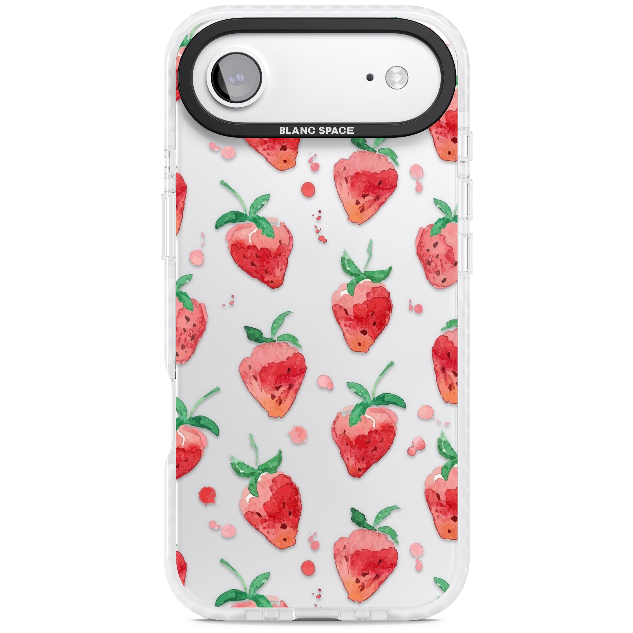 Strawberry Watercolour iPhone 17 Air Impact Clear Phone Case