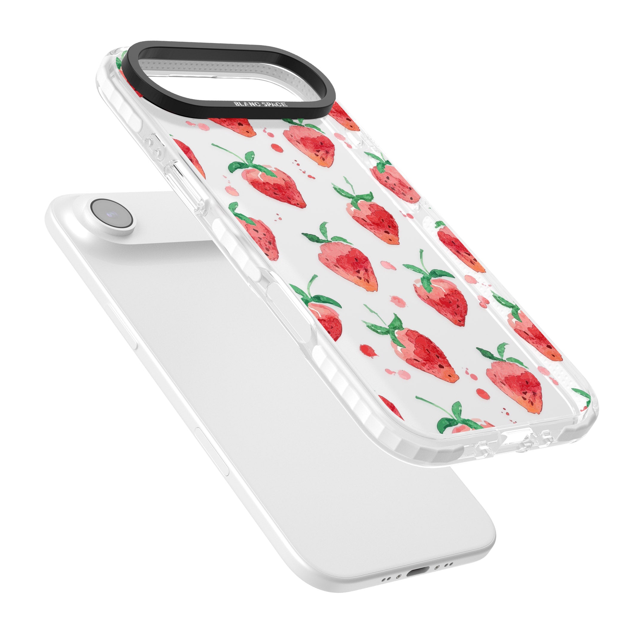 Strawberry Watercolour iPhone 17 Air Impact Clear Phone Case Colours