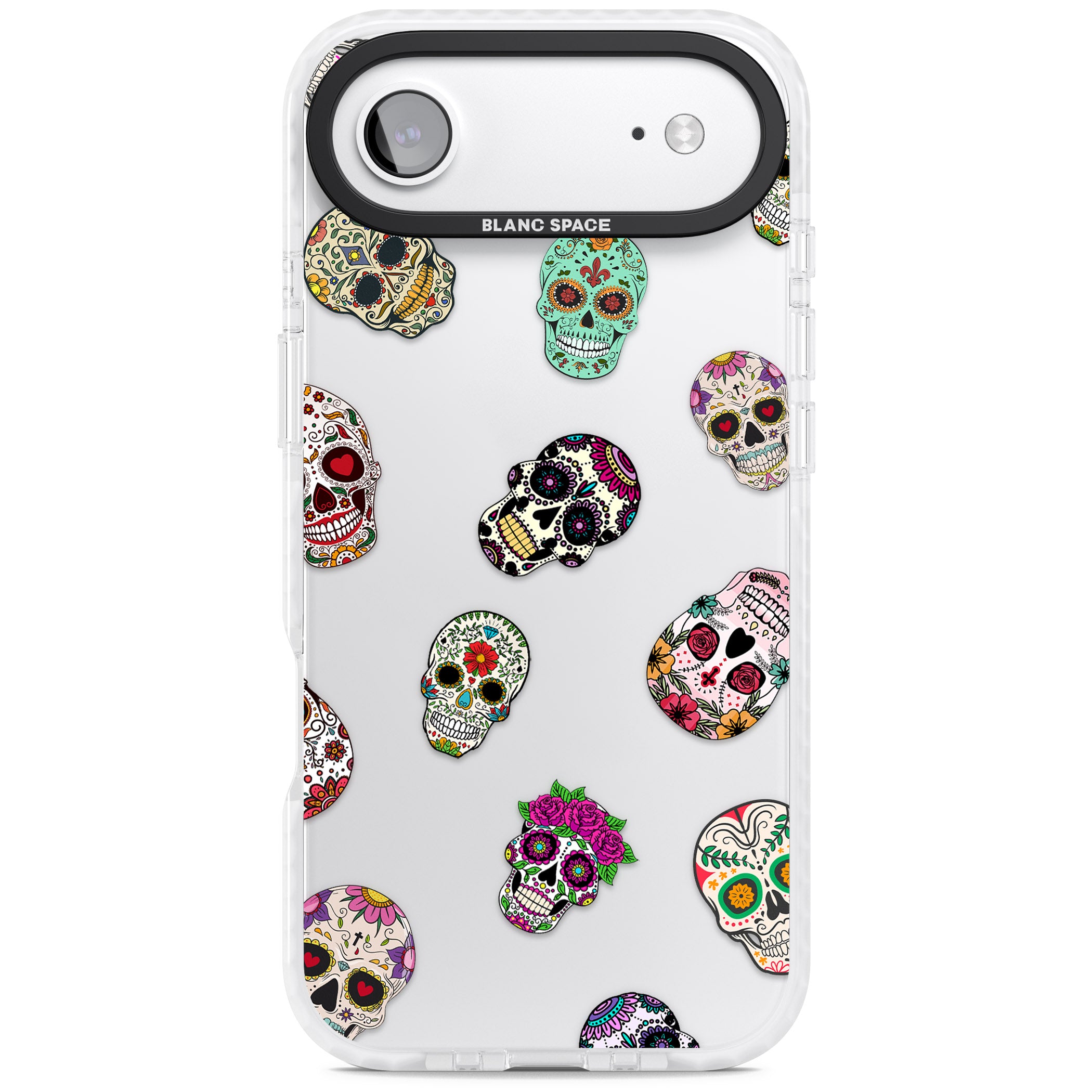 Mixed Sugar Skull Pattern iPhone 17 Air Impact Clear Phone Case