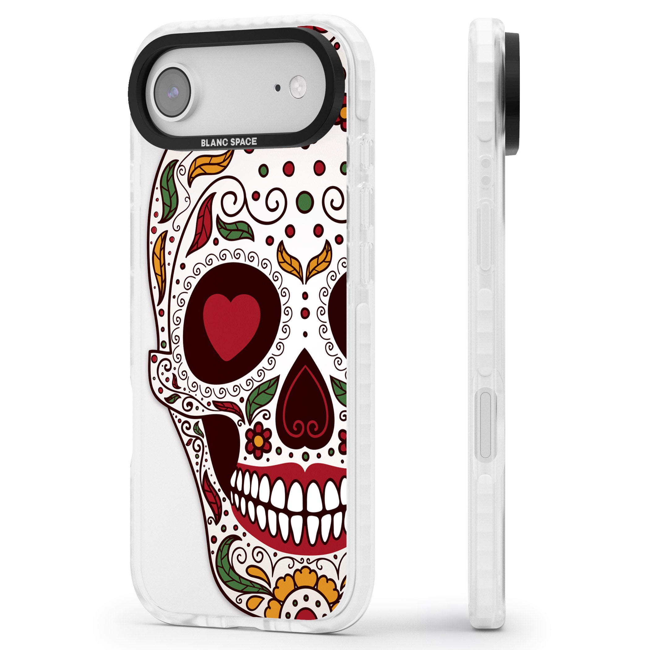 Autumn Sugar Skull iPhone 17 Air Impact Clear Phone Case Side Profile