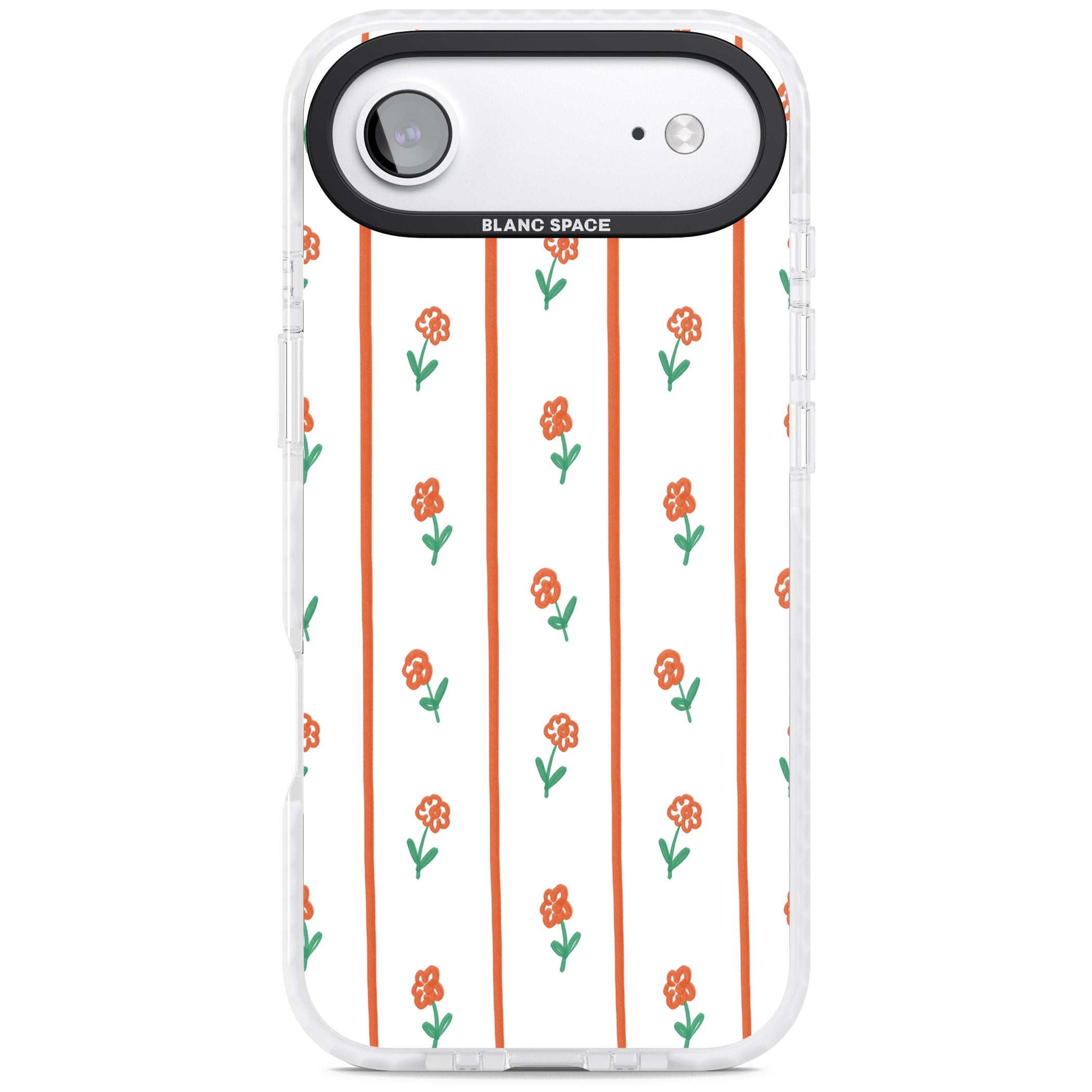 Minimal Floral Stripe iPhone 17 Air Impact Clear Phone Case