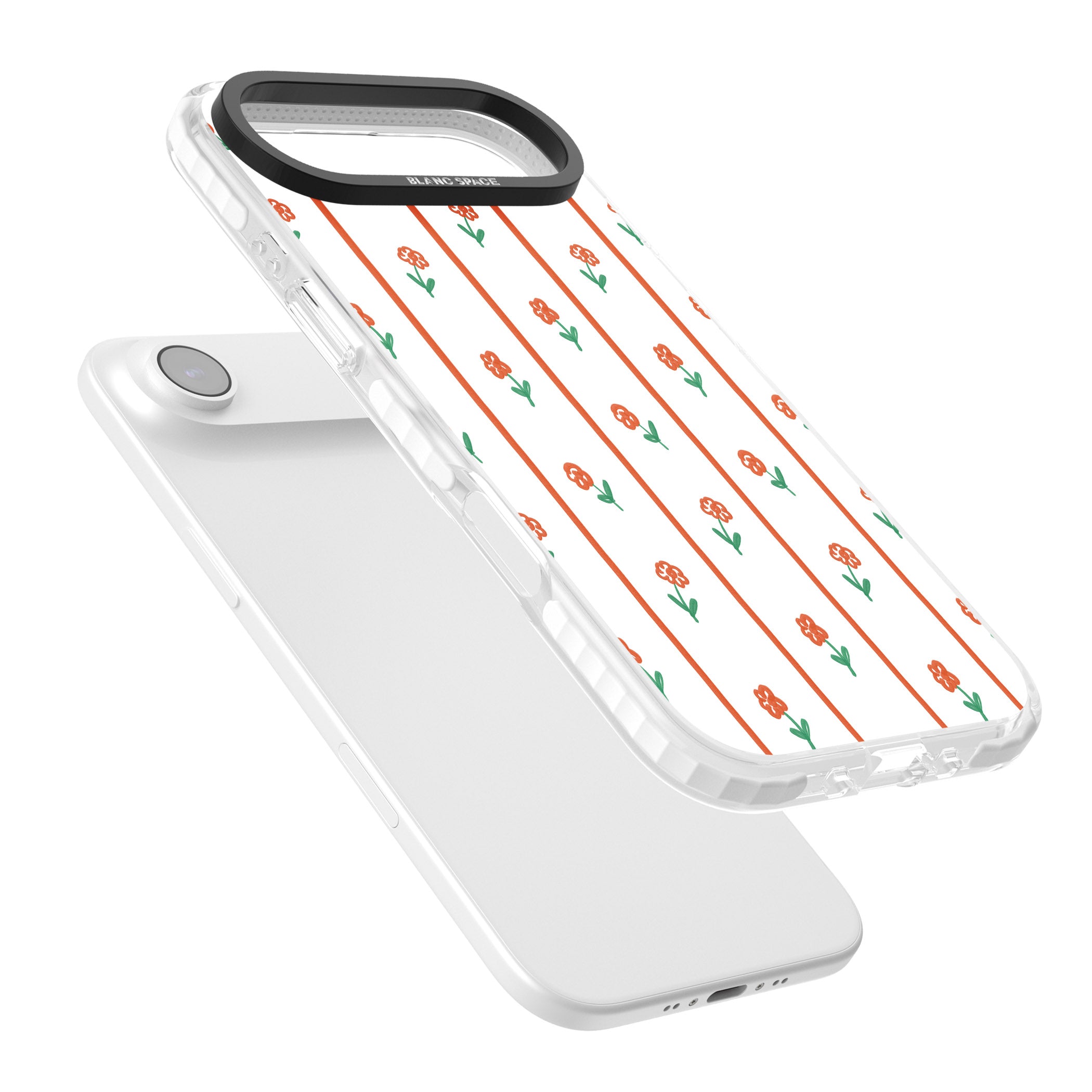 Minimal Floral Stripe iPhone 17 Air Impact Clear Phone Case Colours