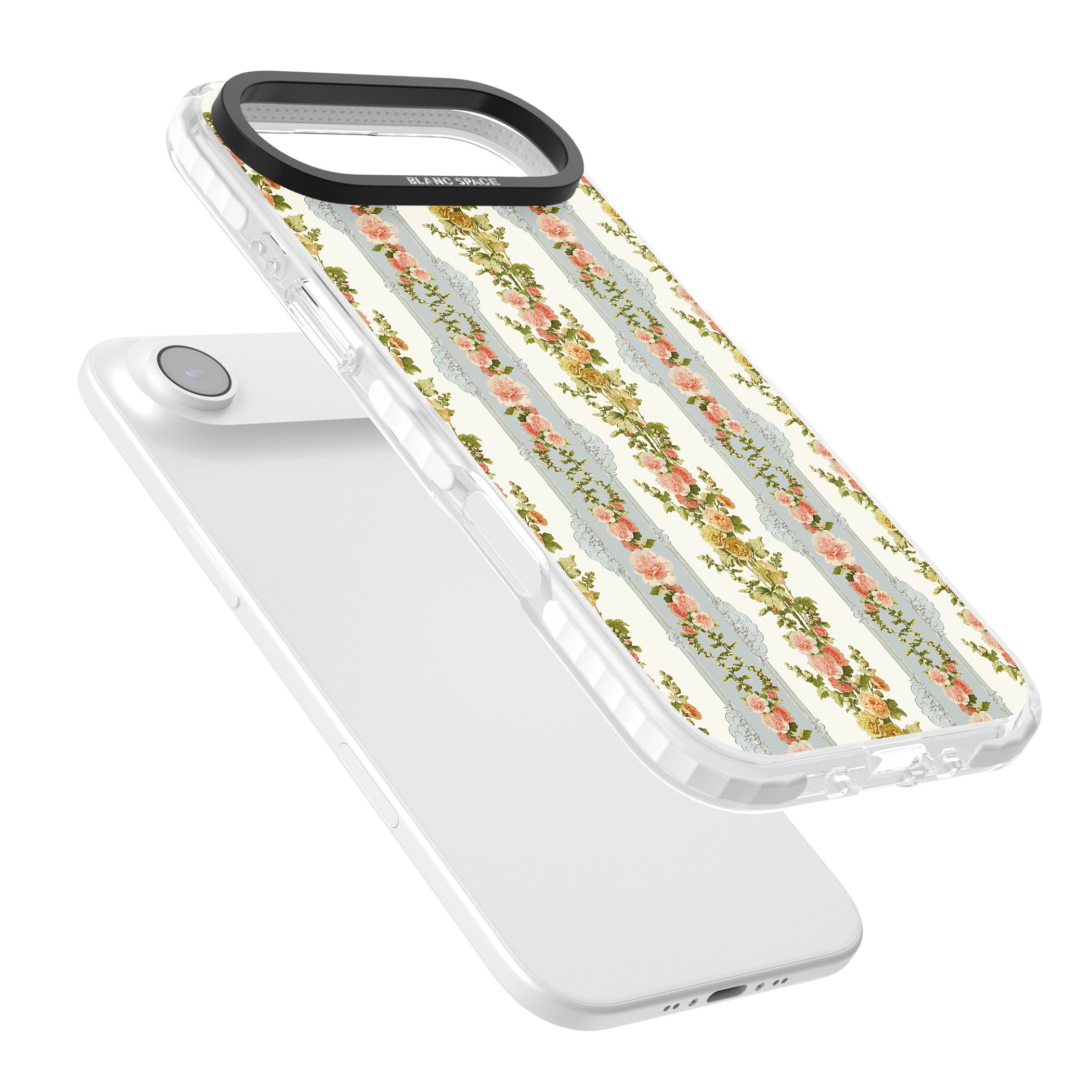 Vintage Floral Stripes iPhone 17 Air Impact Clear Phone Case Colours
