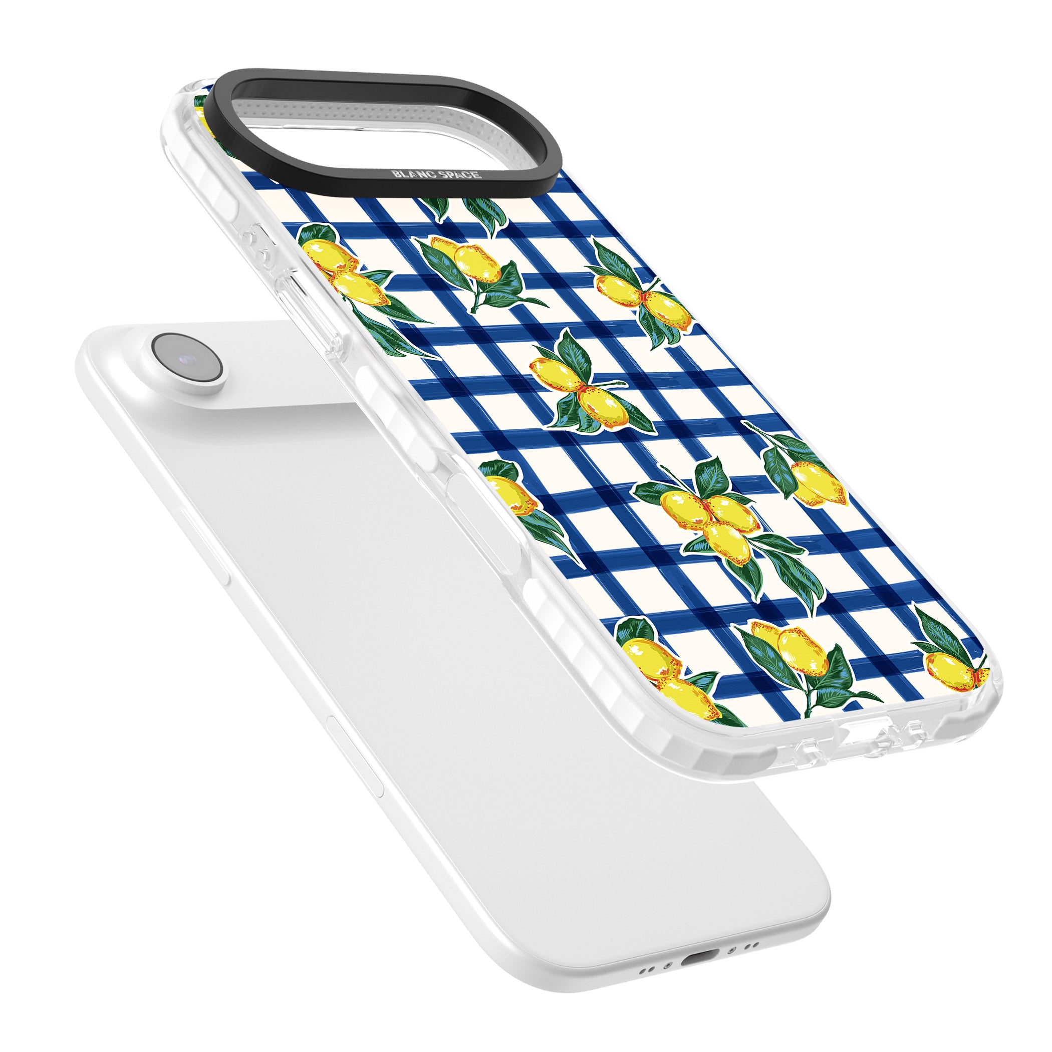 Lemon Gingham iPhone 17 Air Impact Clear Phone Case Colours