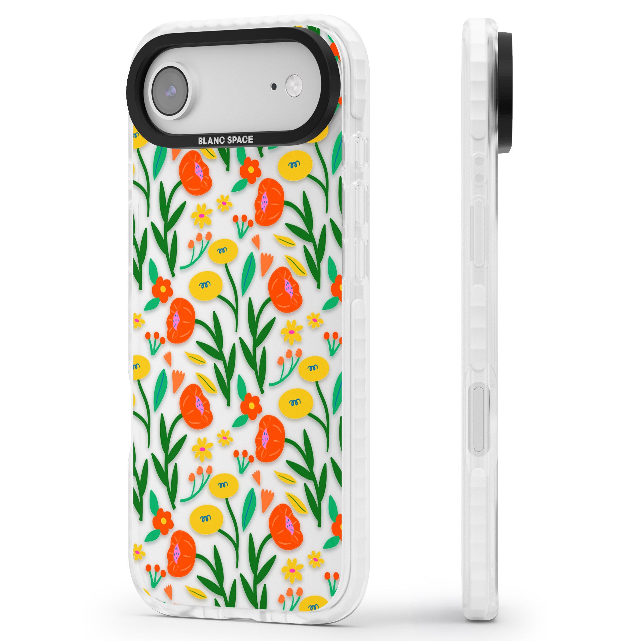 Summer Flower Fiesta iPhone 17 Air Impact Clear Phone Case Side Profile