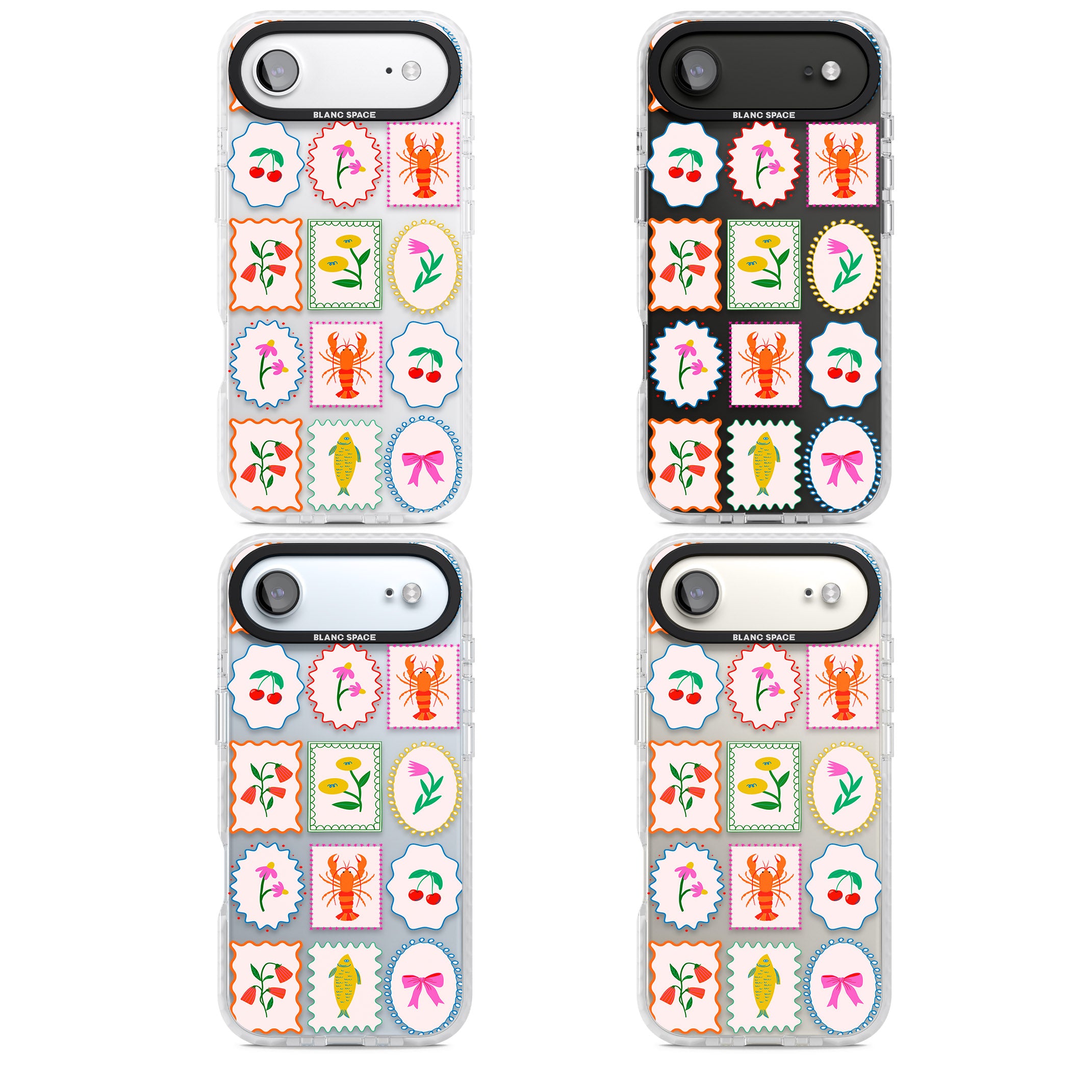 Floral Seafood Stamps iPhone 17 Air Impact Clear Phone Case APT Impact Protection
