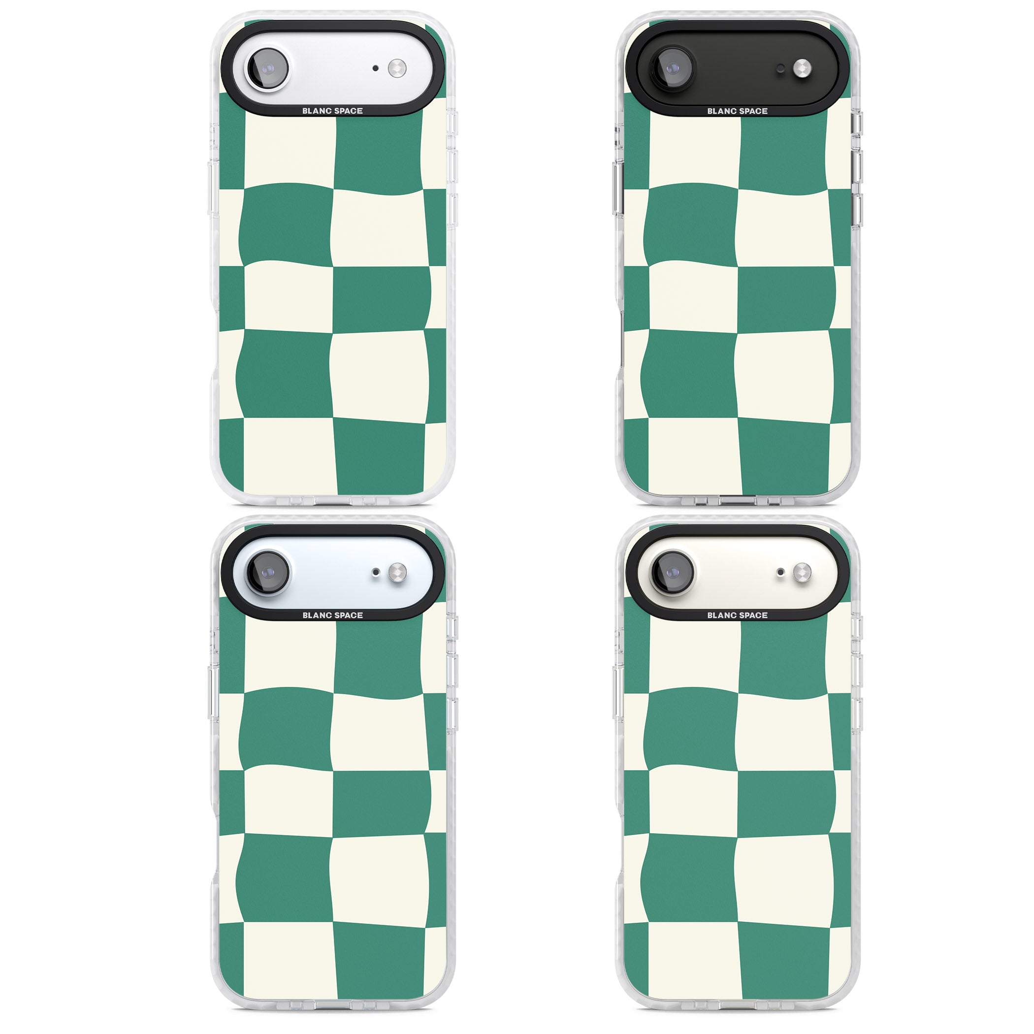 Green & Cream Wavy Check iPhone 17 Air Impact Clear Phone Case APT Impact Protection