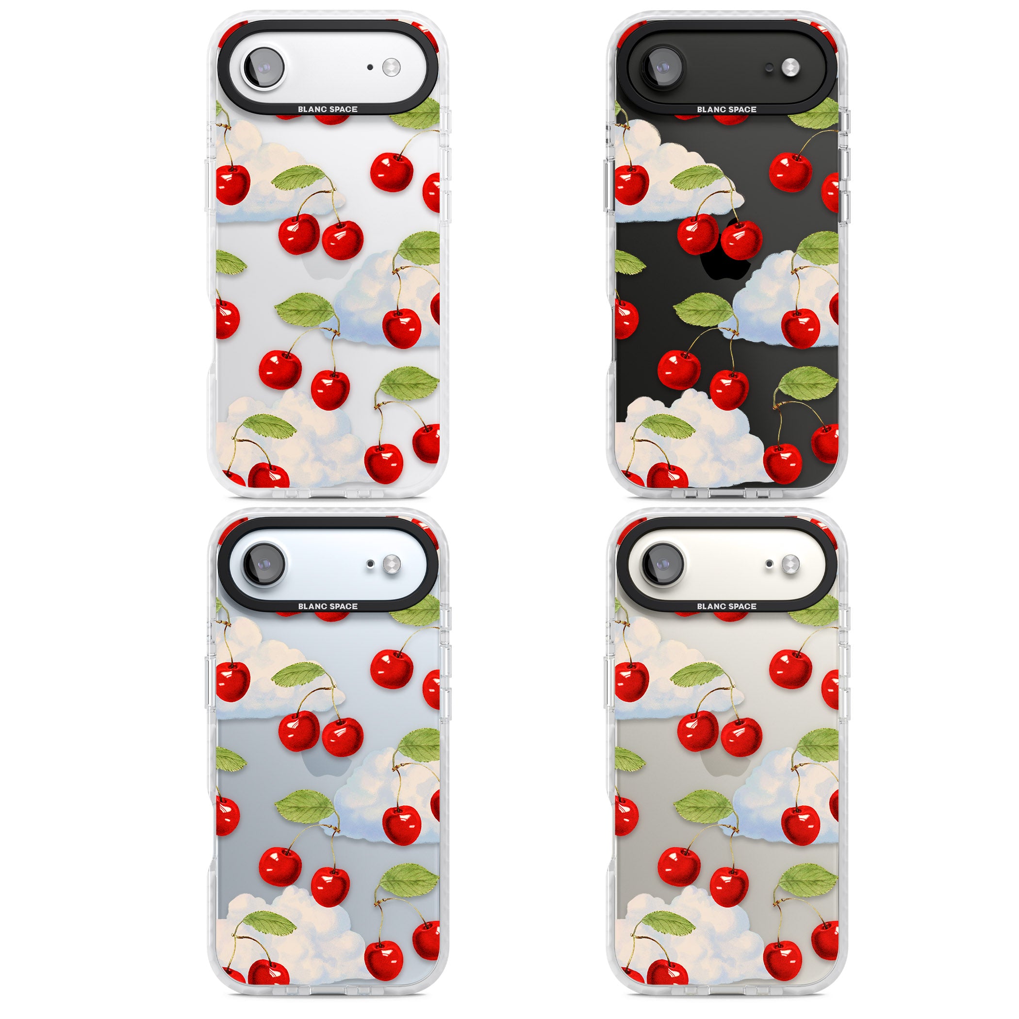Vintage Cherries & Clouds iPhone 17 Air Impact Clear Phone Case APT Impact Protection