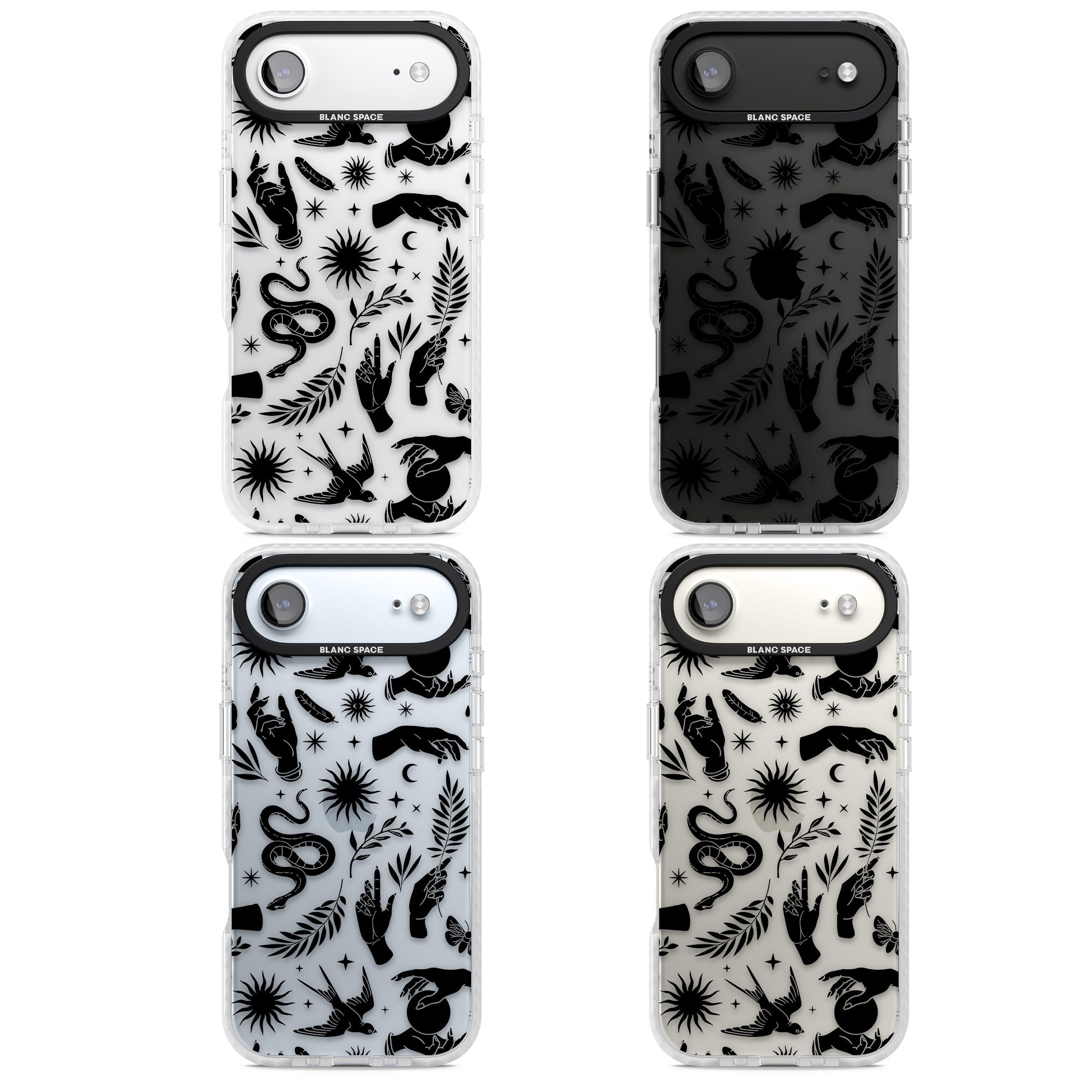 Celestial Pattern (Black) iPhone 17 Air Impact Clear Phone Case APT Impact Protection