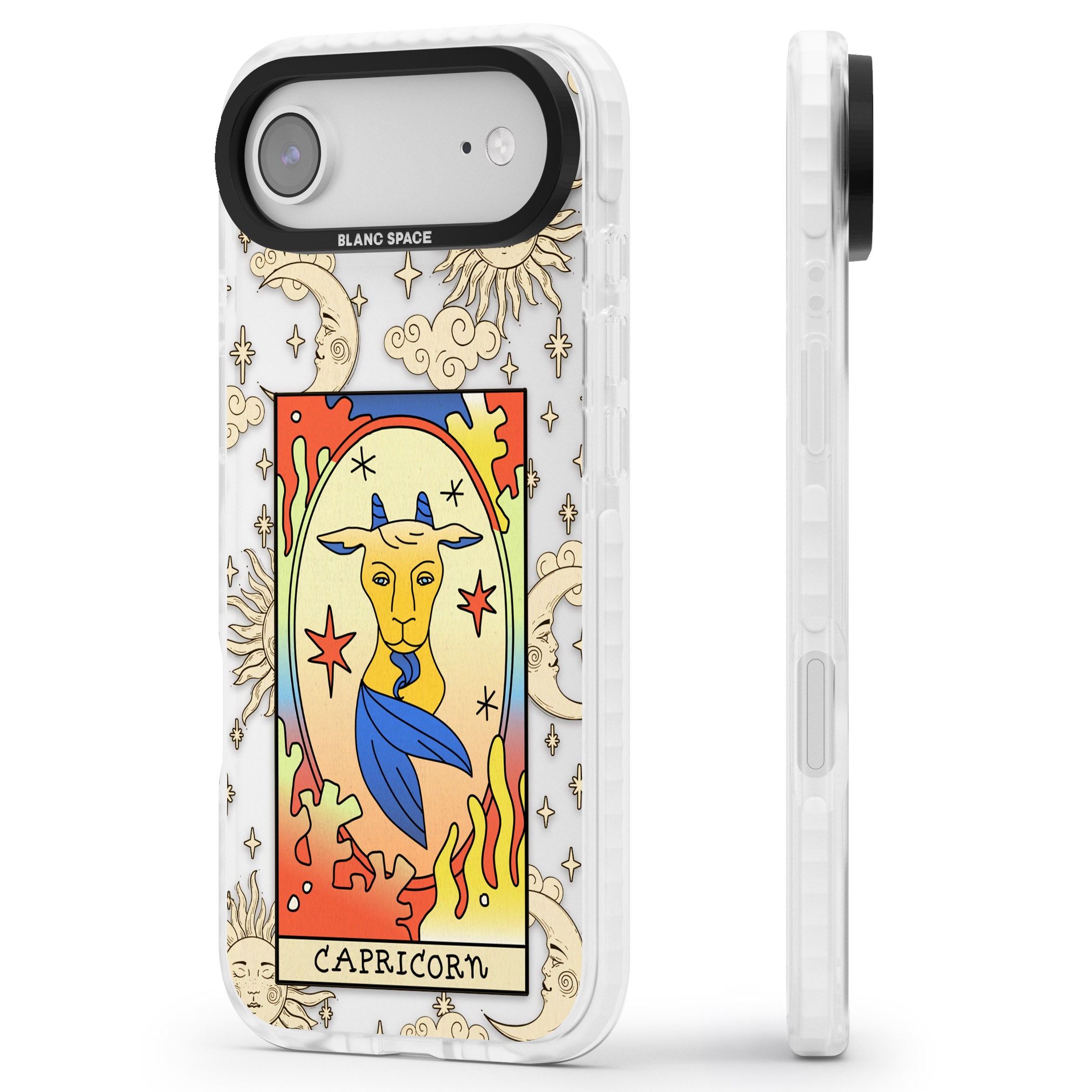 Celestial Zodiac Capricorn iPhone 17 Air Impact Clear Phone Case Side Profile
