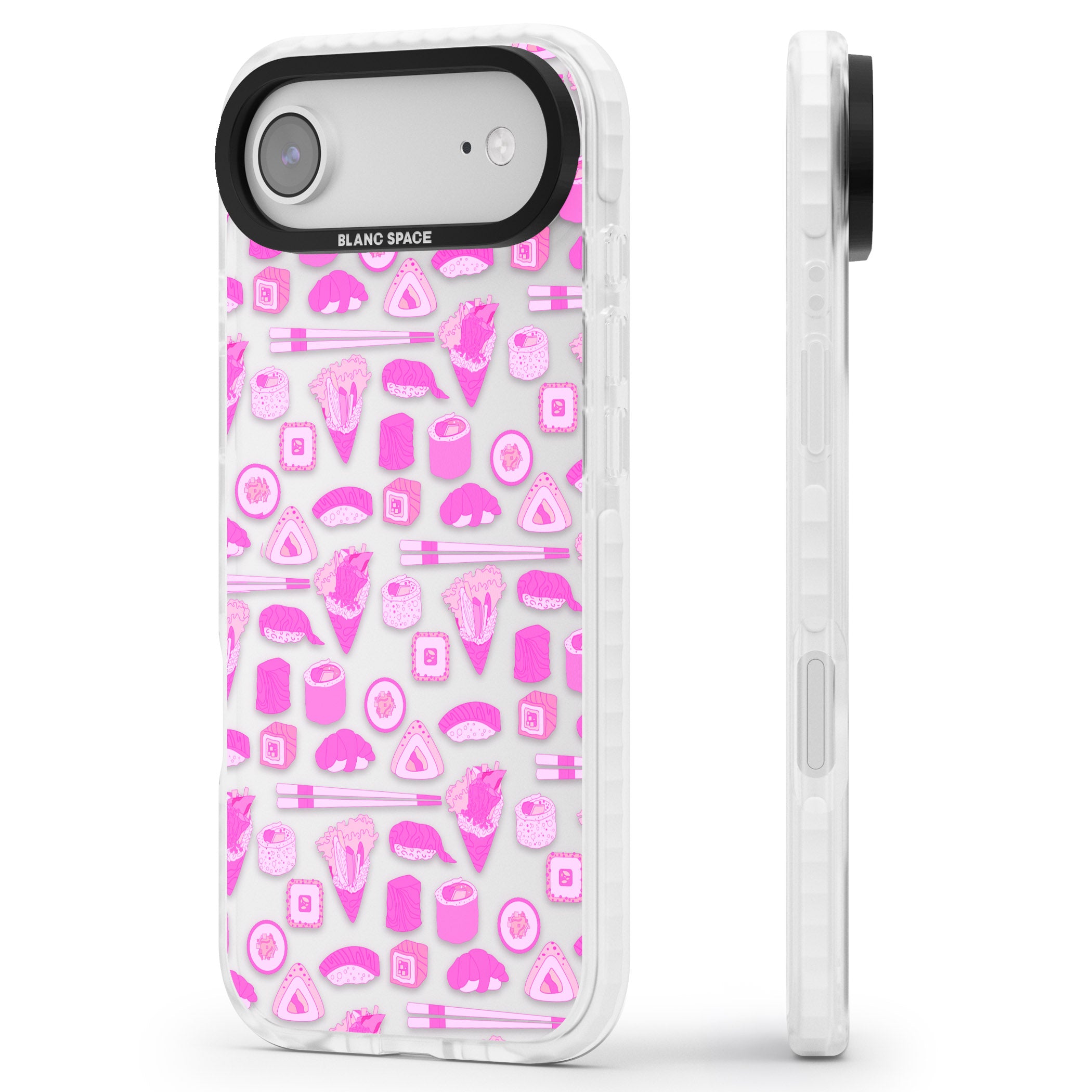 Pink Sushi Pop iPhone 17 Air Impact Clear Phone Case Side Profile