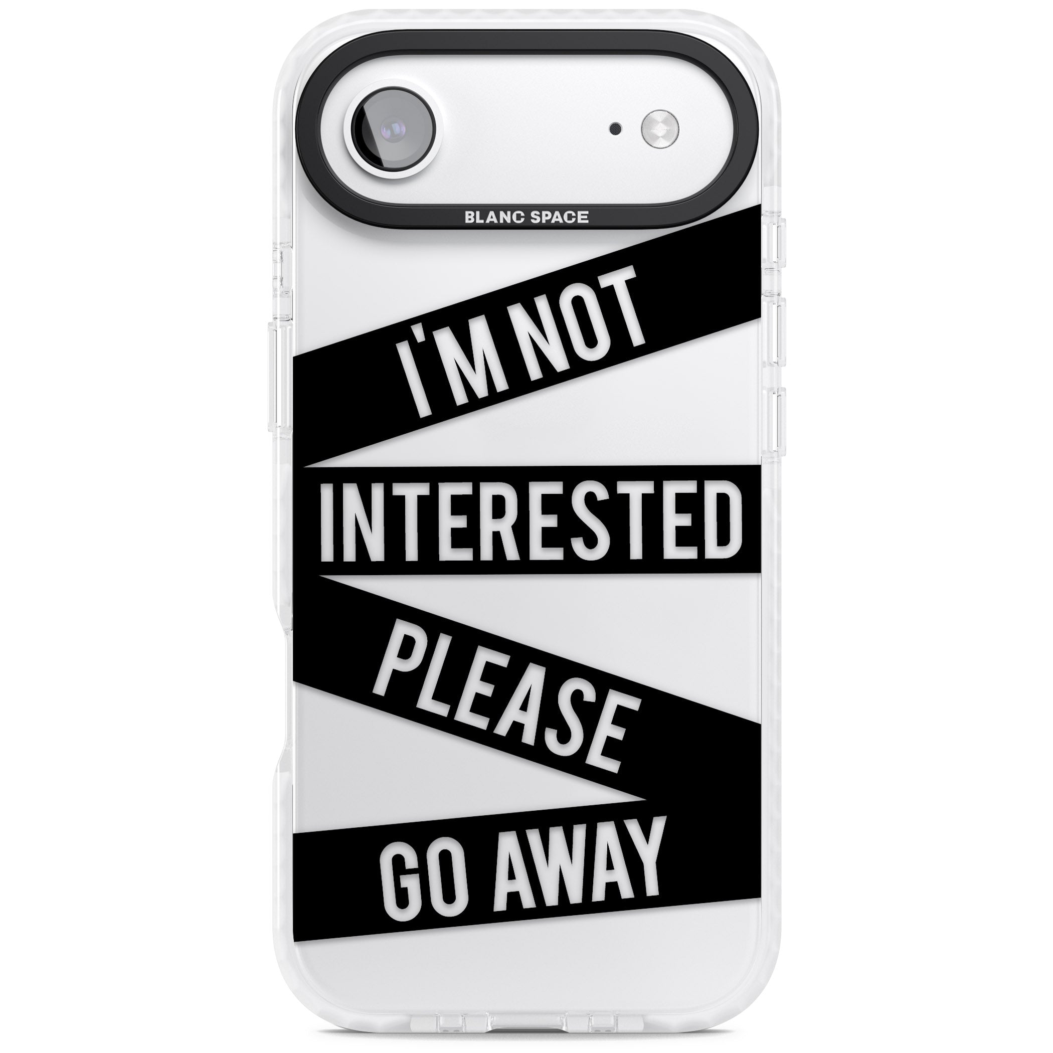 Not Interested Warning iPhone 17 Air Impact Clear Phone Case