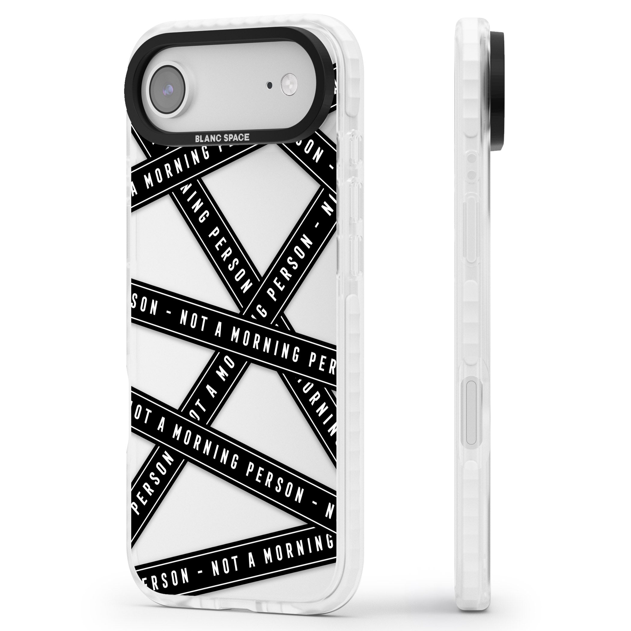 Not A Morning Person iPhone 17 Air Impact Clear Phone Case Side Profile