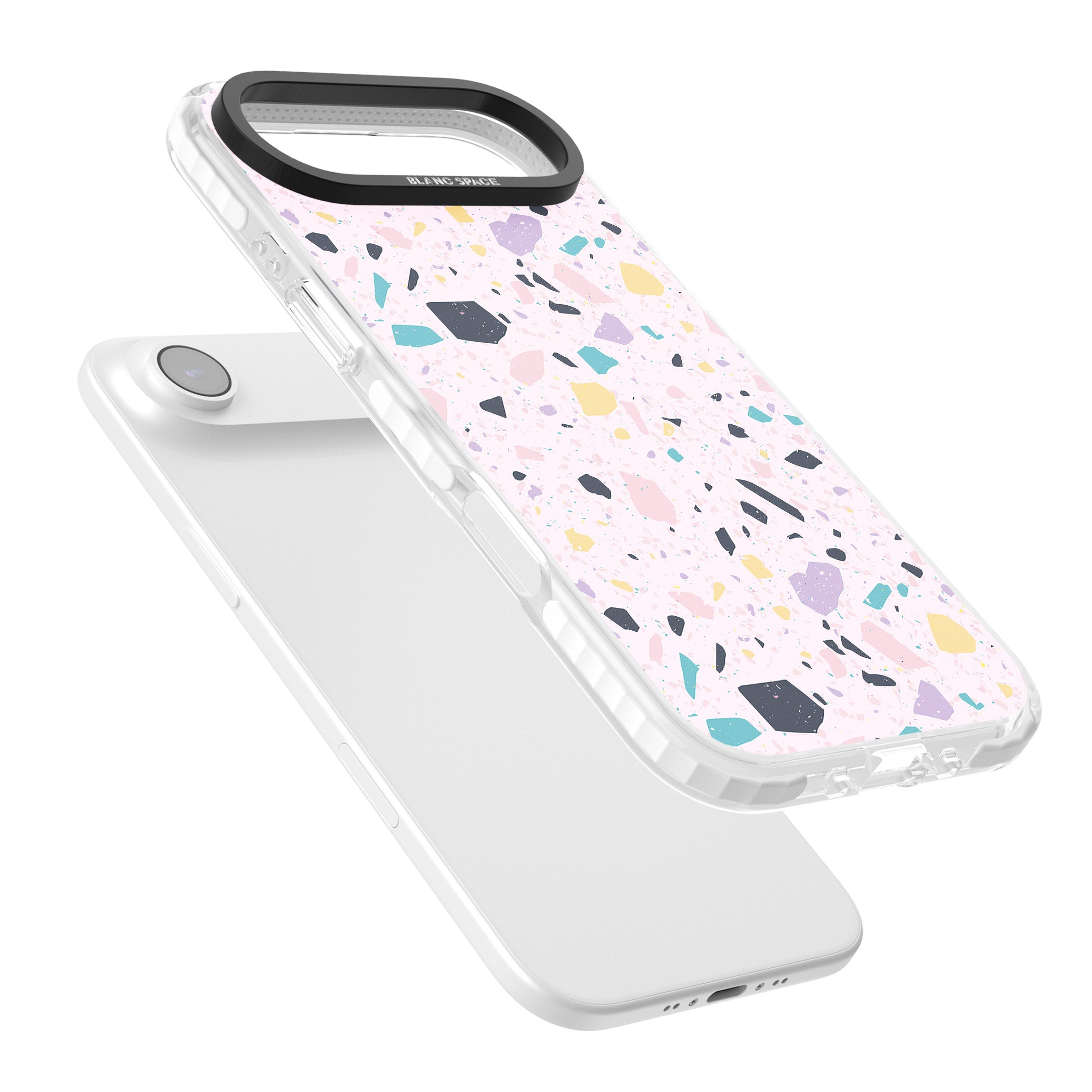 Pink, Purple & Turquoise Terrazzo Pattern iPhone 17 Air Impact Clear Phone Case Colours