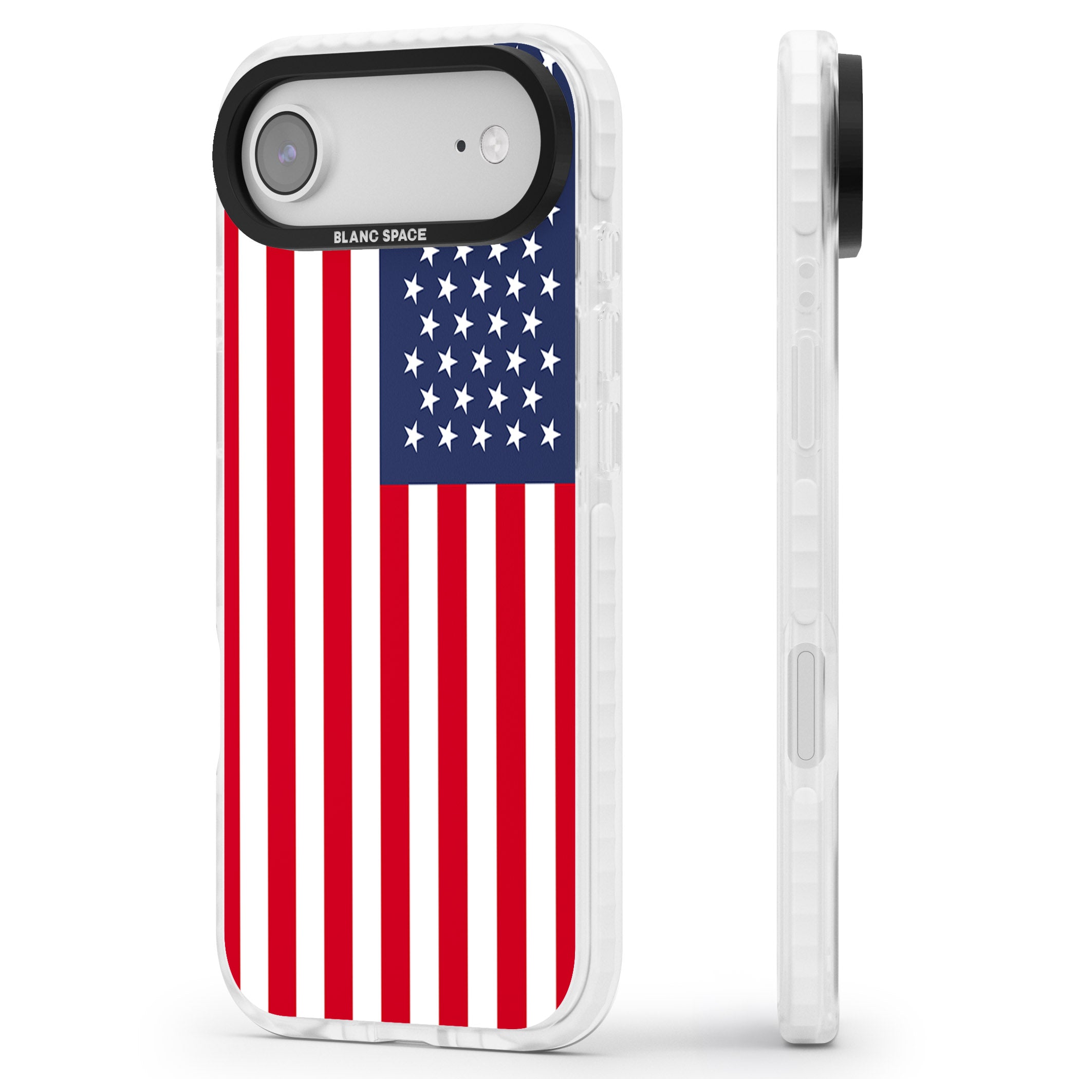 American Flag iPhone 17 Air Impact Clear Phone Case Side Profile