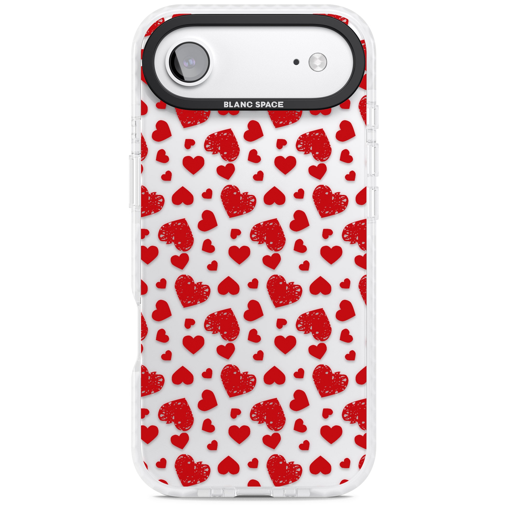 Red Heart Pattern Classic iPhone 17 Air Impact Clear Phone Case