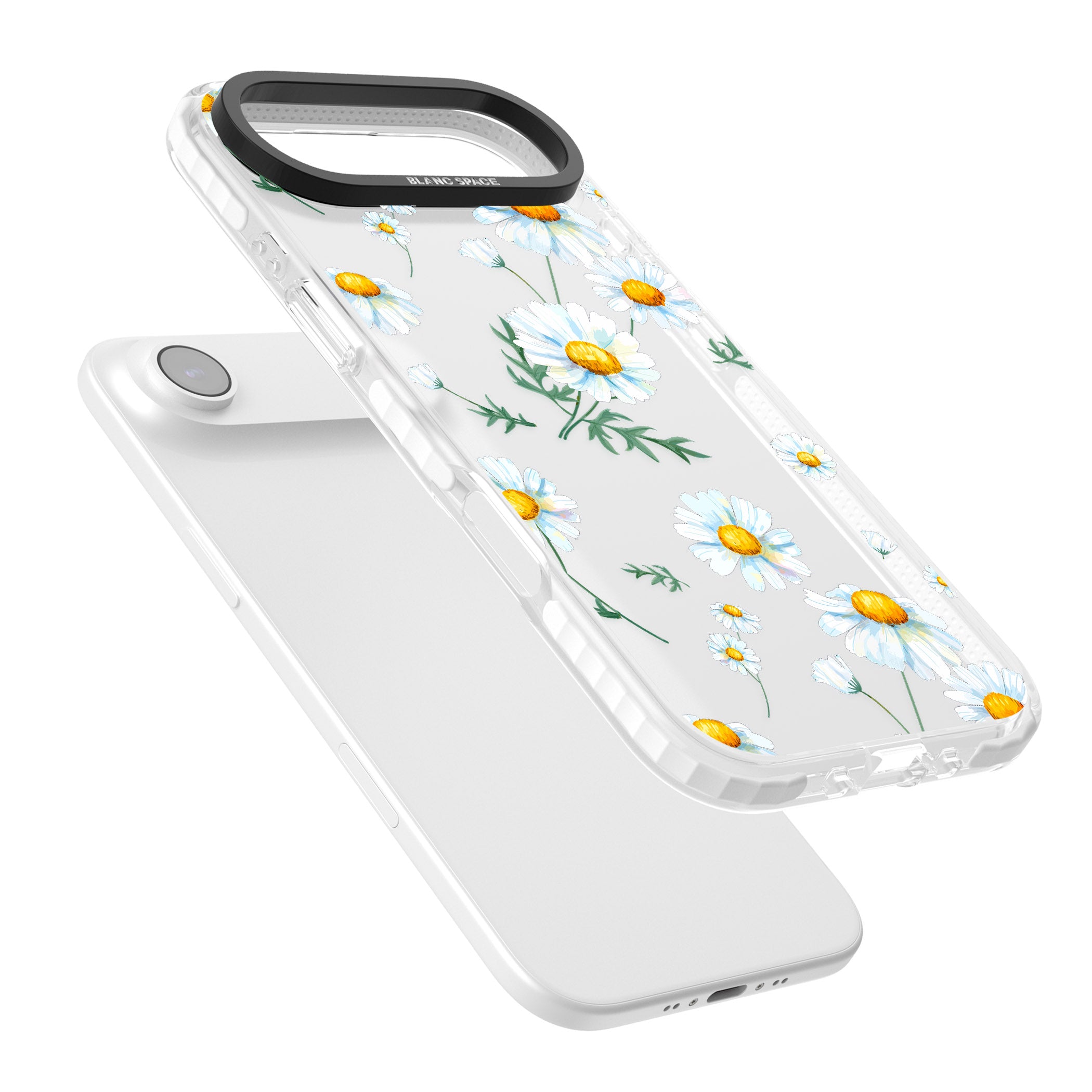 Vintage Painted Daisies iPhone 17 Air Impact Clear Phone Case Colours