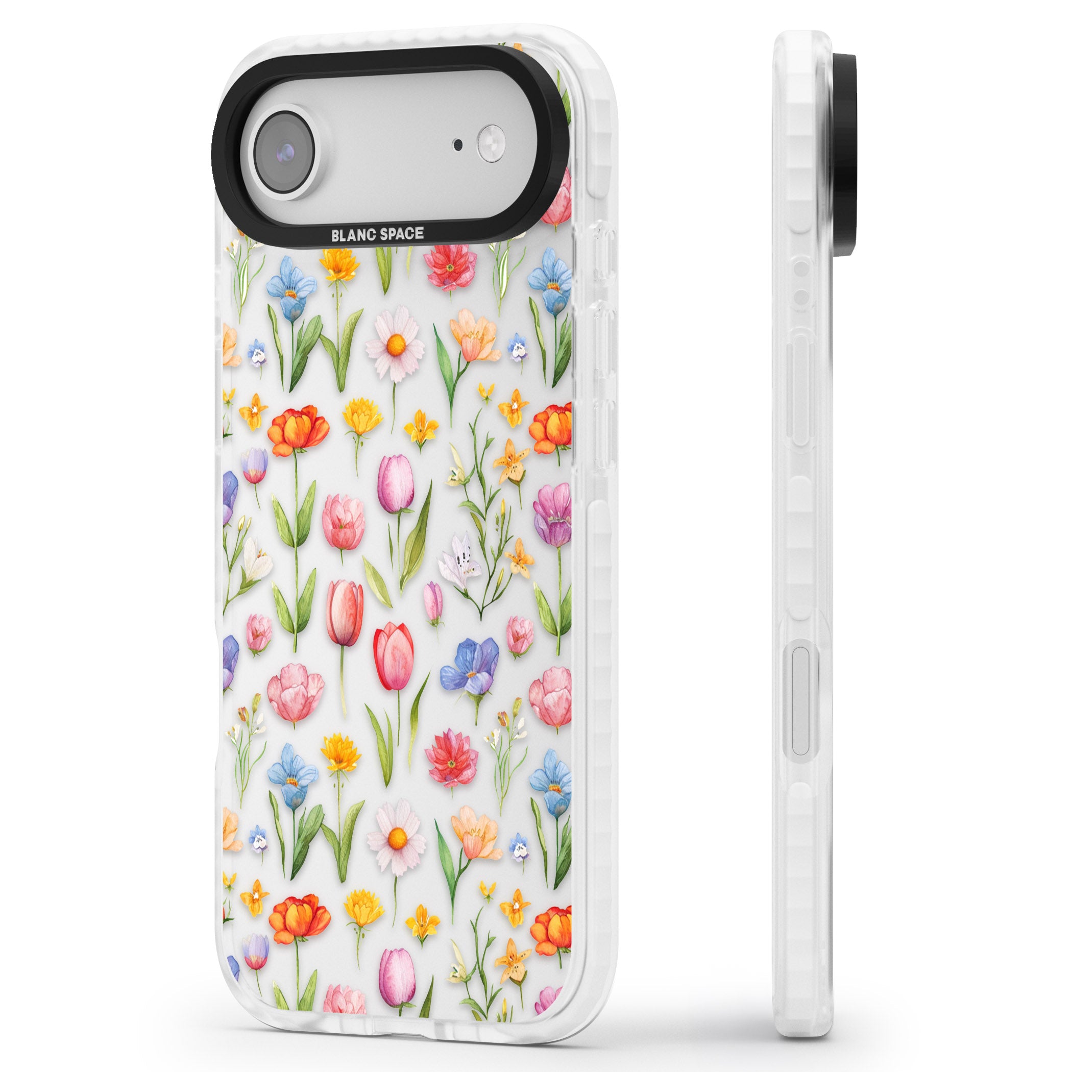 Small Flower Mix iPhone 17 Air Impact Clear Phone Case Side Profile