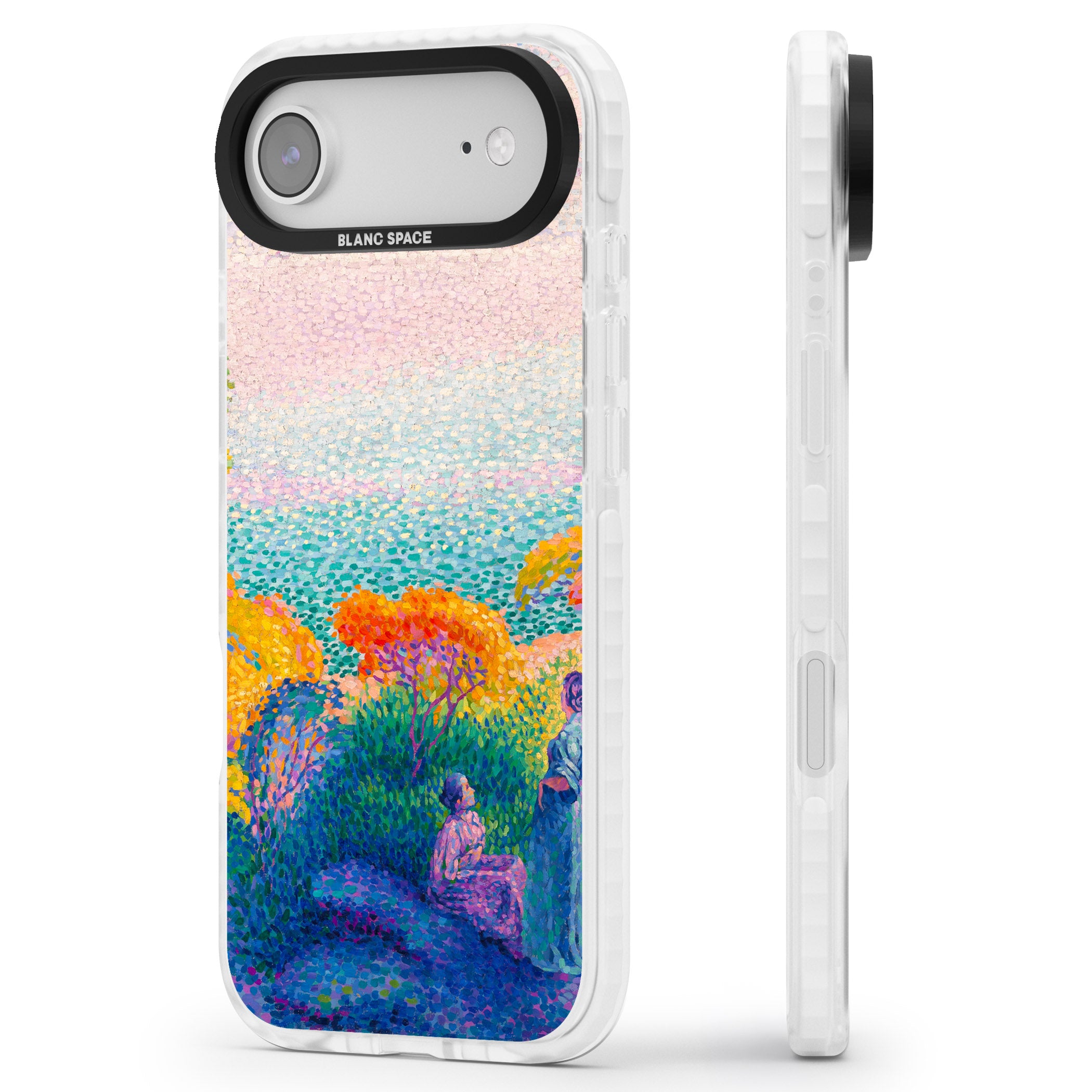 Two Women by the Shore iPhone 17 Air Impact Clear Phone Case Side Profile