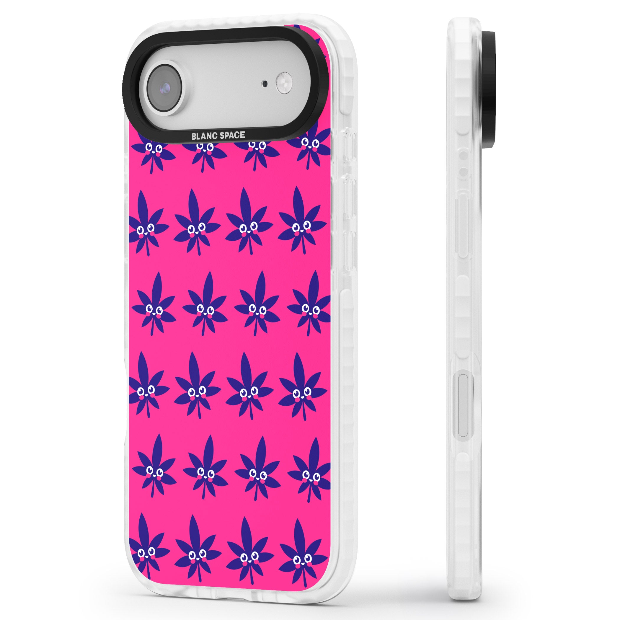 Pink Sativa iPhone 17 Air Impact Clear Phone Case Side Profile