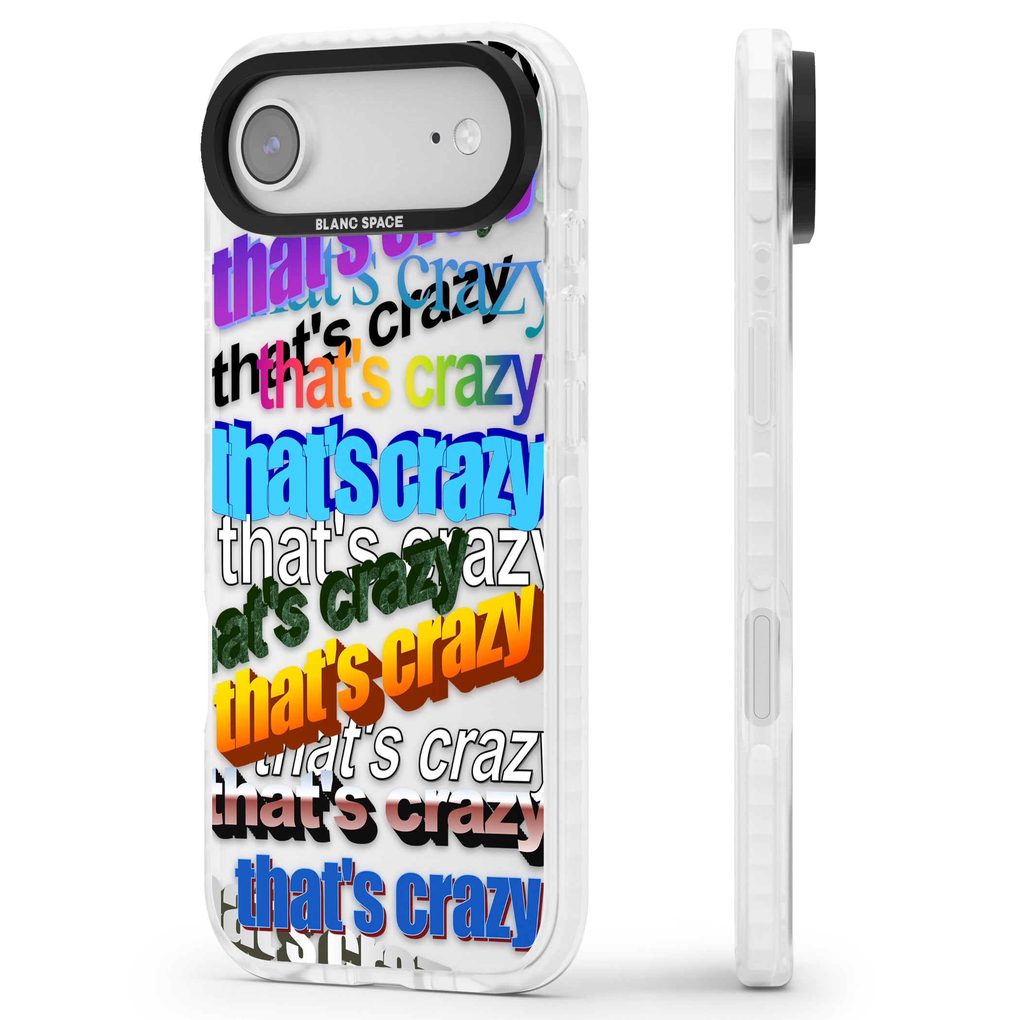 That'S Crazy Typography iPhone 17 Air Impact Clear Phone Case Side Profile