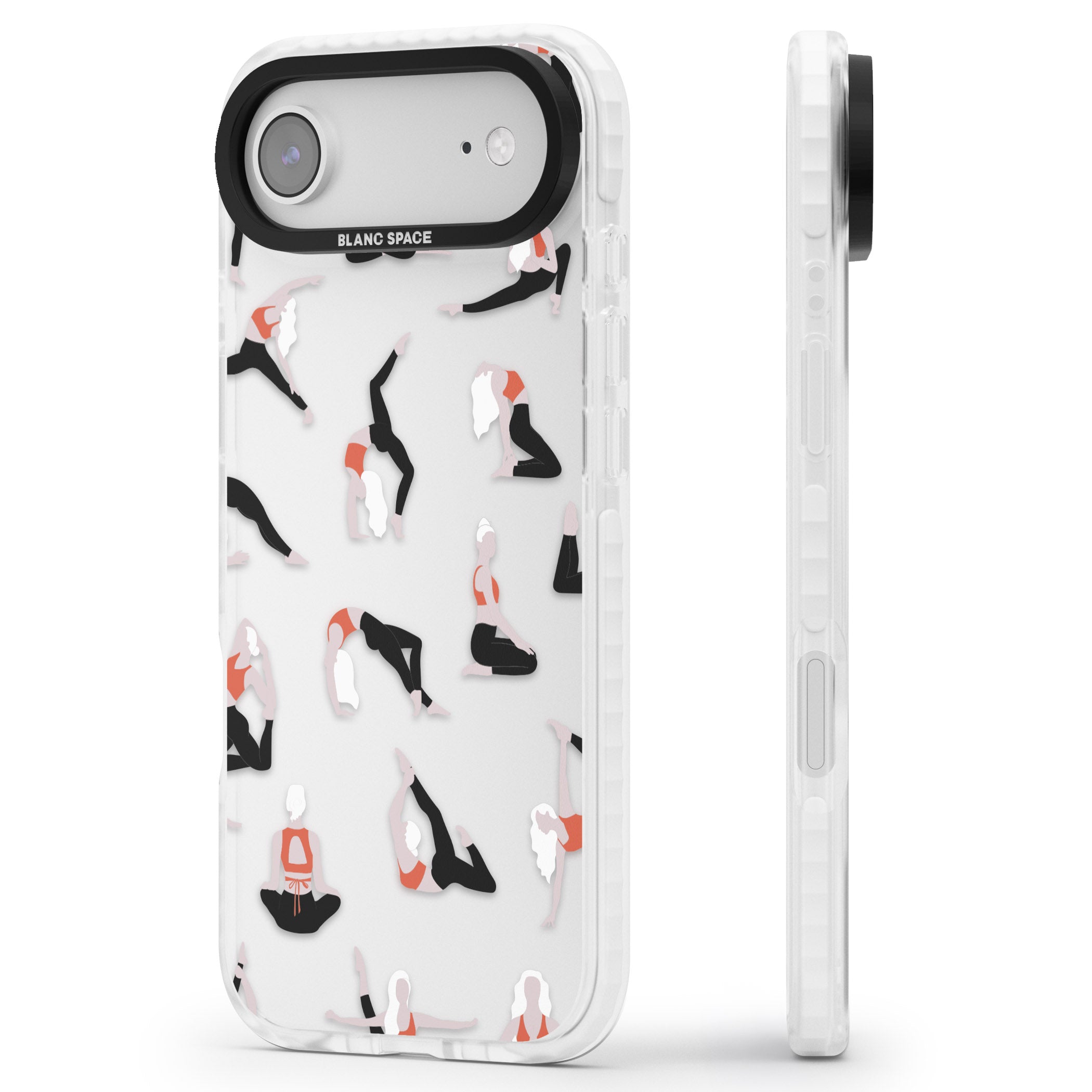 Yoga Poses Clear iPhone 17 Air Impact Clear Phone Case Side Profile