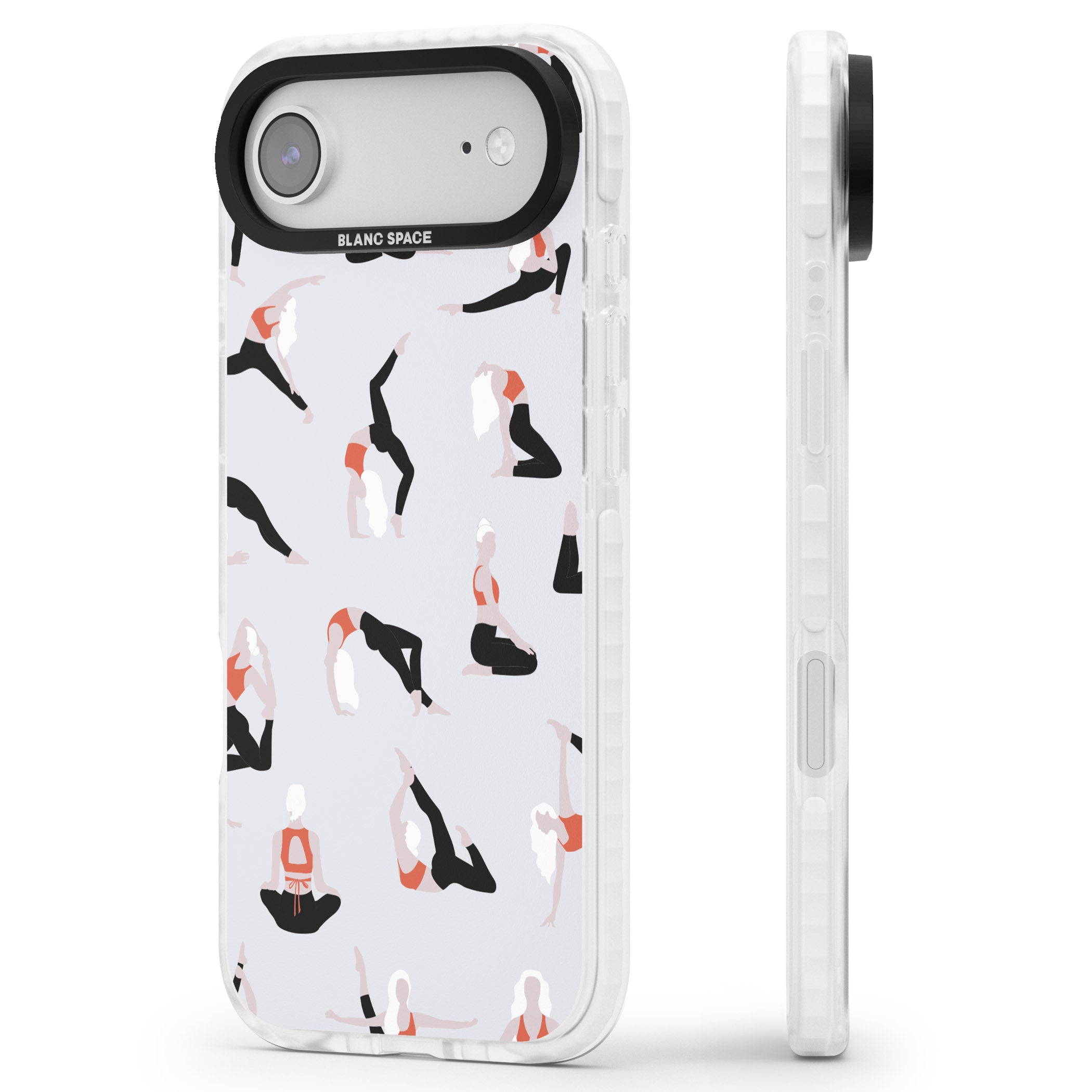 Yoga Poses Standard iPhone 17 Air Impact Clear Phone Case Side Profile