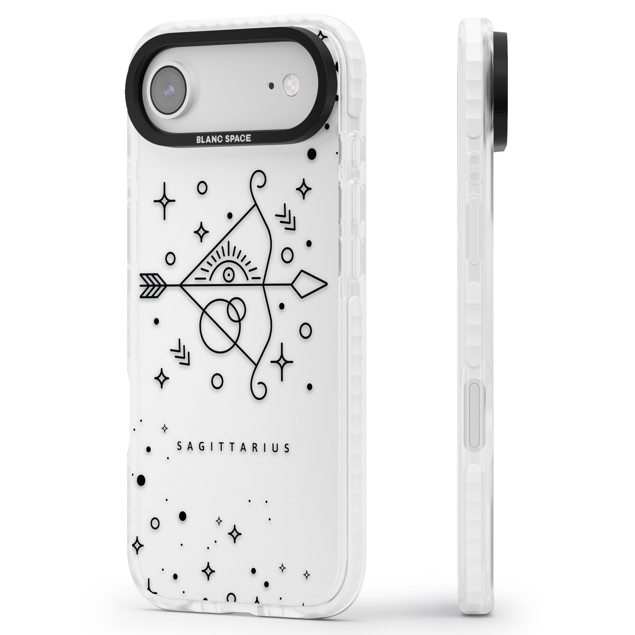 Sagittarius Arcane iPhone 17 Air Impact Clear Phone Case Side Profile