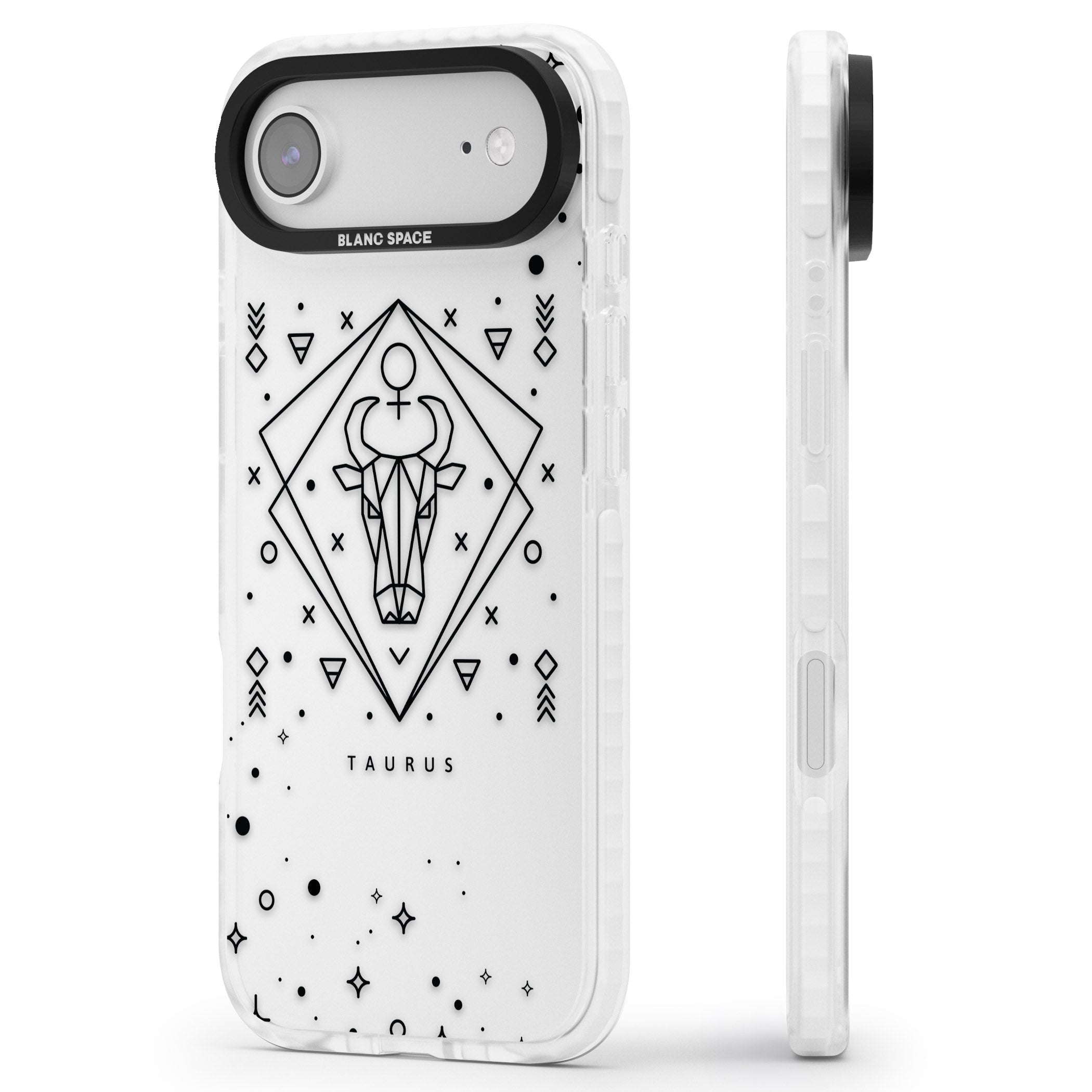 Taurus Emblem iPhone 17 Air Impact Clear Phone Case Side Profile