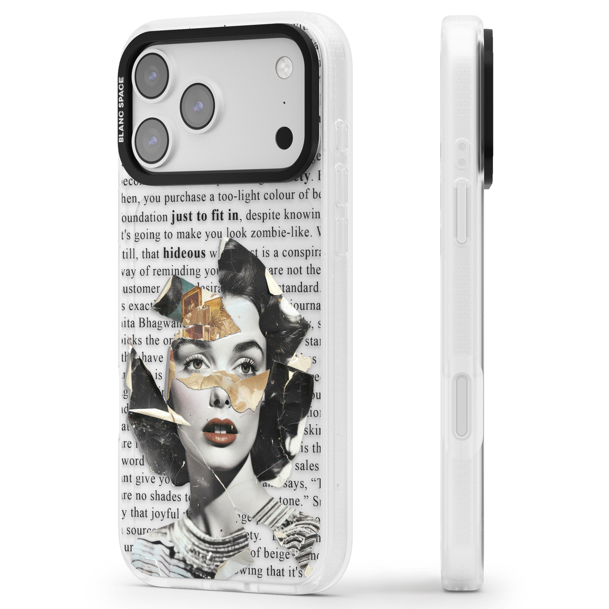 Beauty Is Within iPhone 17 Pro Impact Air Clear Phone Case Side Profile