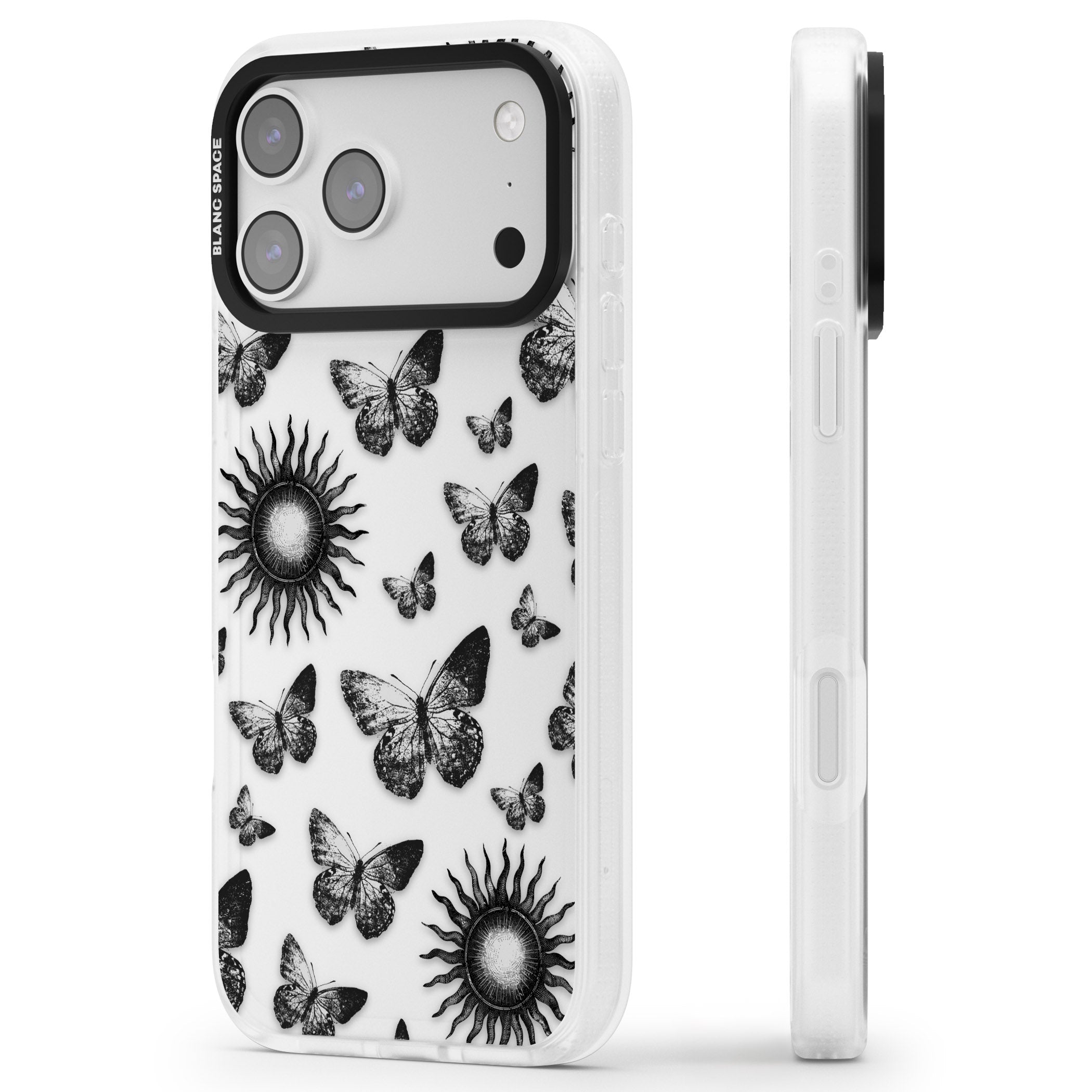 Butterflies Suns iPhone 17 Pro Max Impact Air Clear Phone Case Side Profile
