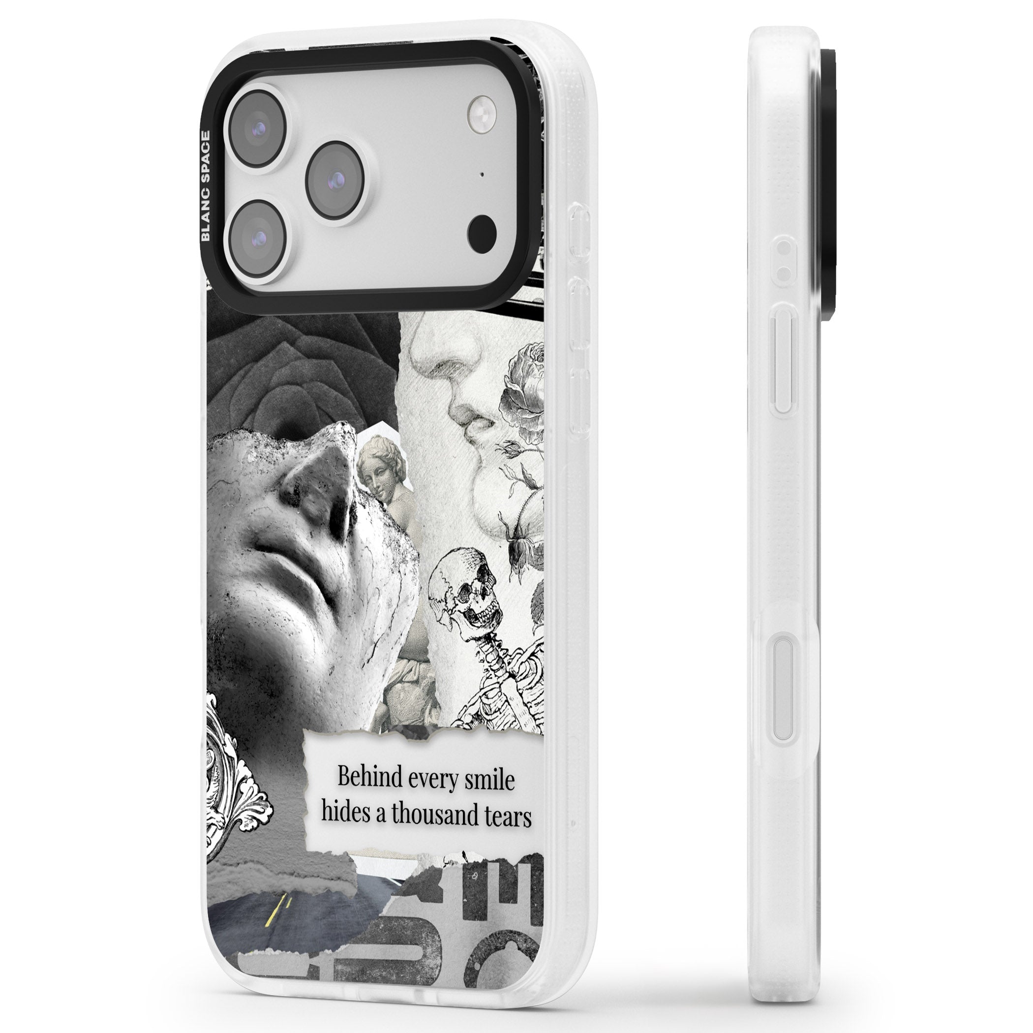 Behind Every Smile iPhone 17 Pro Impact Air Clear Phone Case Side Profile