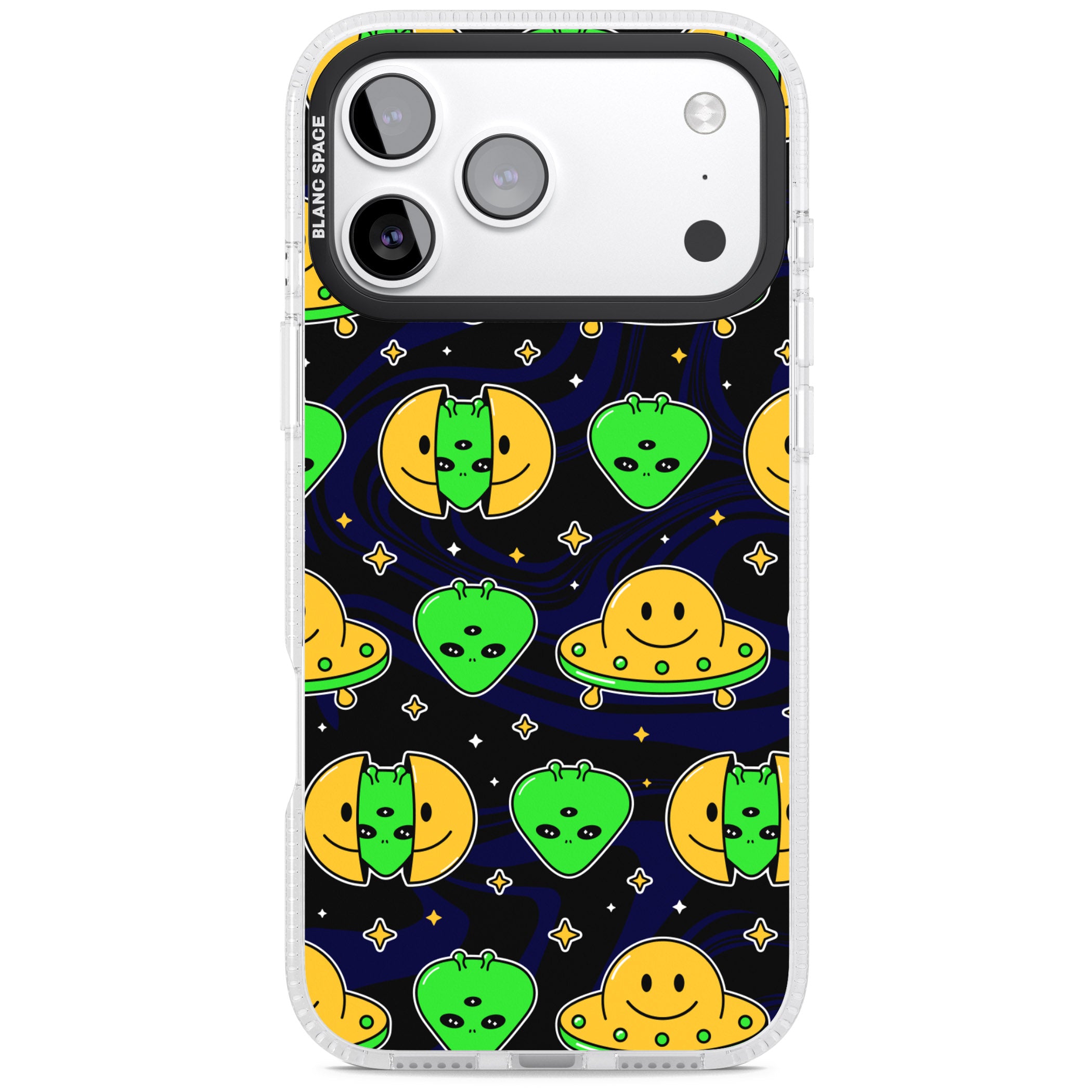 Alien Head Pattern iPhone 17 Pro Max Impact Air Clear Phone Case