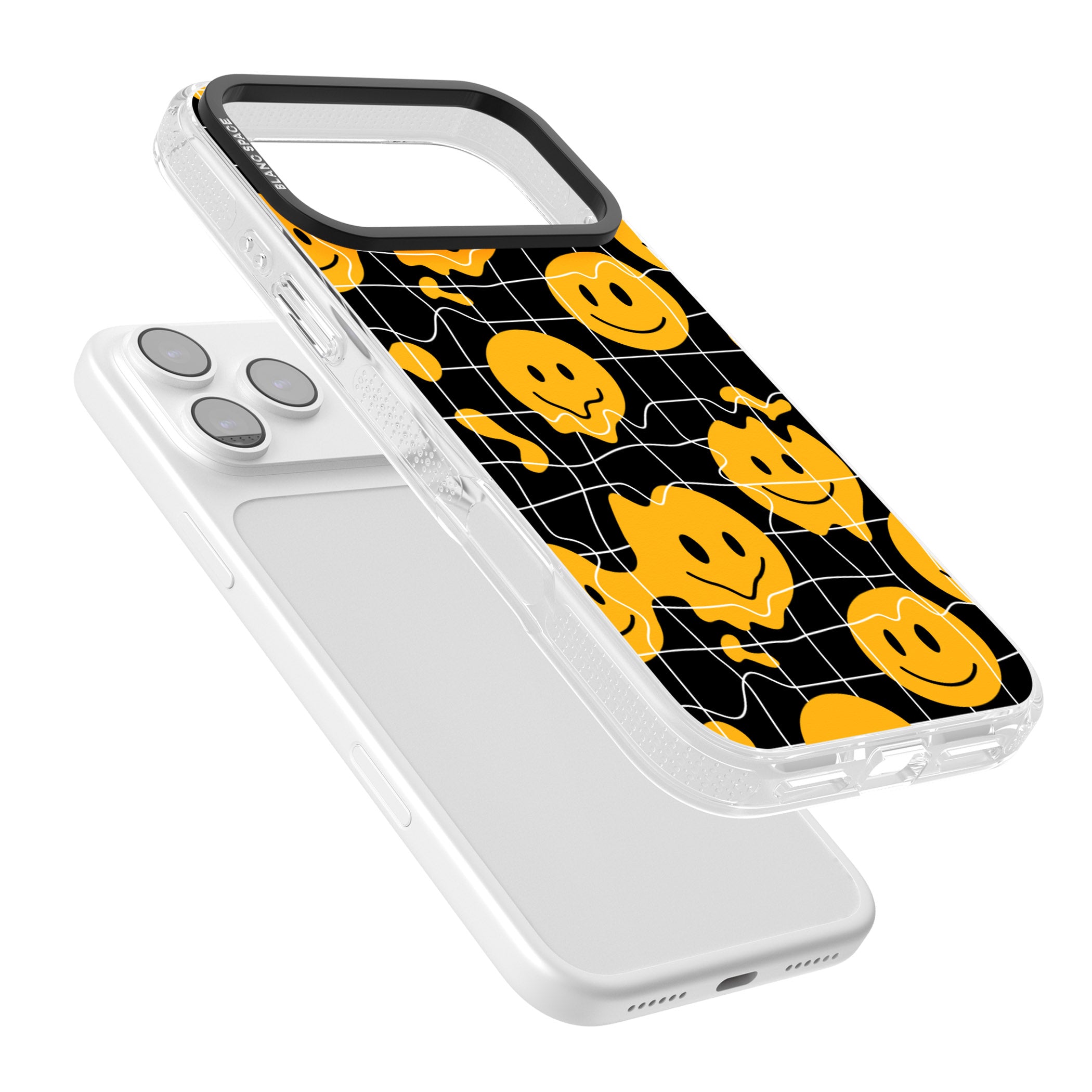 Acid Face Grid Pattern iPhone 17 Pro Max Impact Air Clear Phone Case Colours