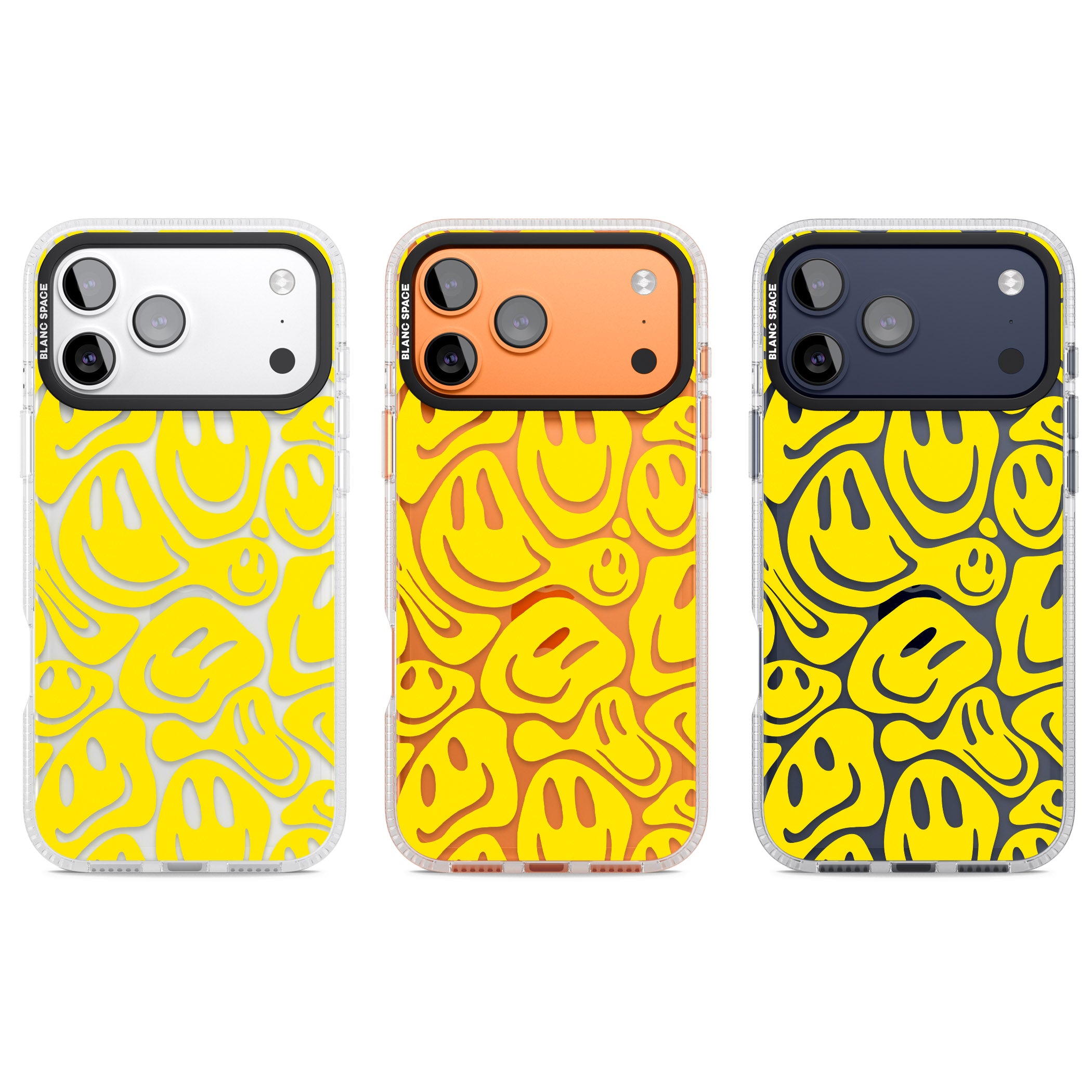 Yellow Acid Faces iPhone 17 Pro Impact Air Clear Phone Case APT Impact Protection