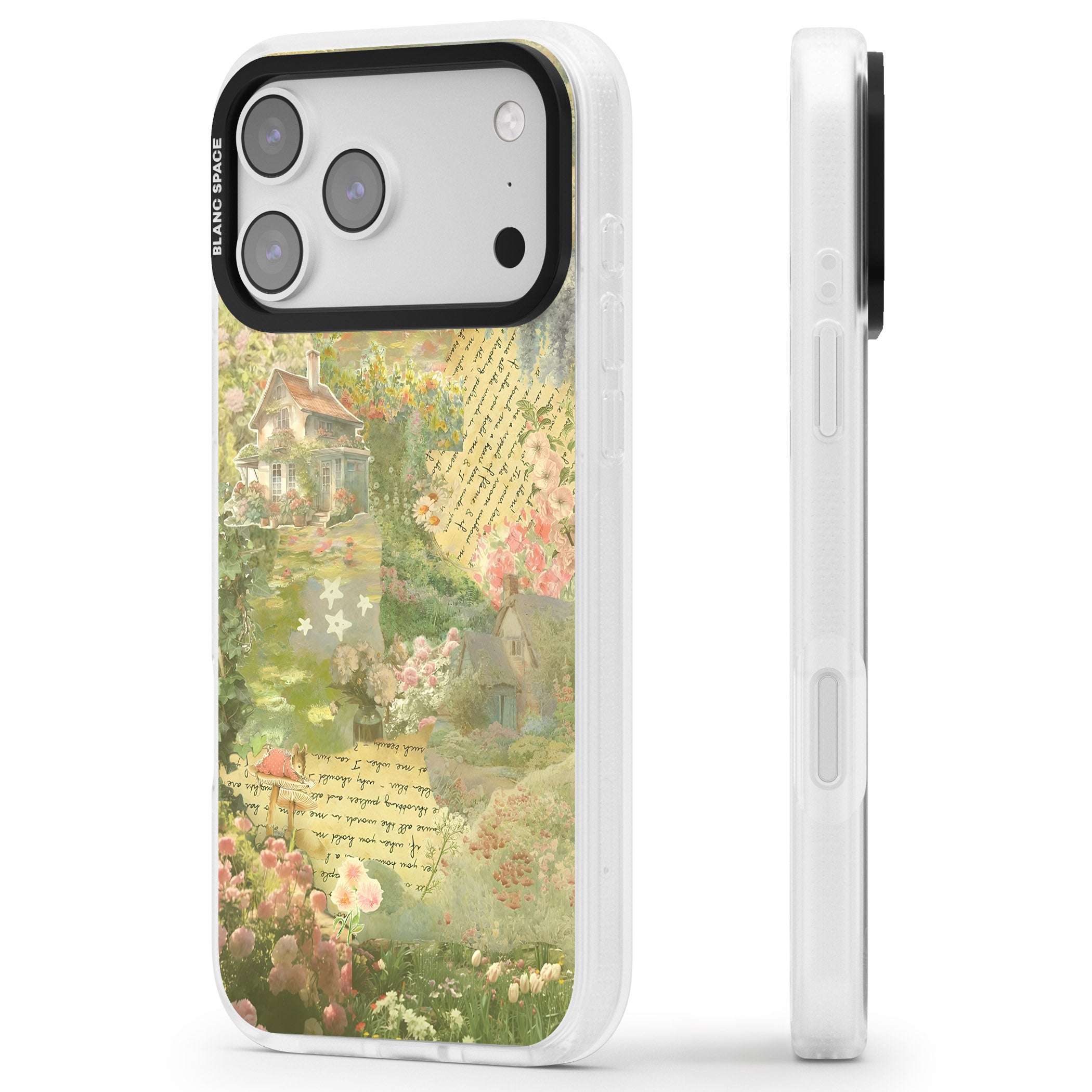 Soft Spring Collage iPhone 17 Pro Impact Air Clear Phone Case Side Profile