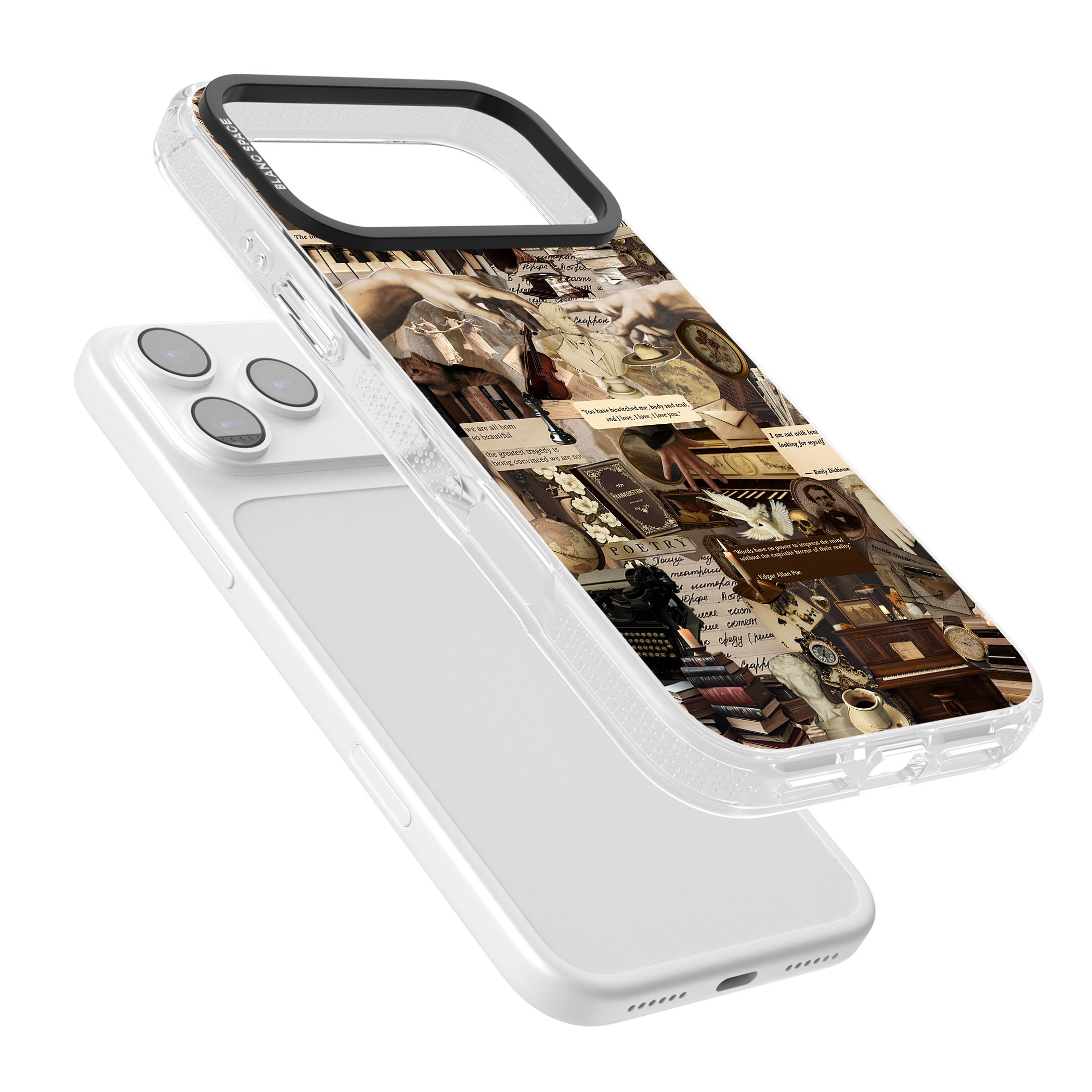 Antique Collage iPhone 17 Pro Max Impact Air Clear Phone Case Colours