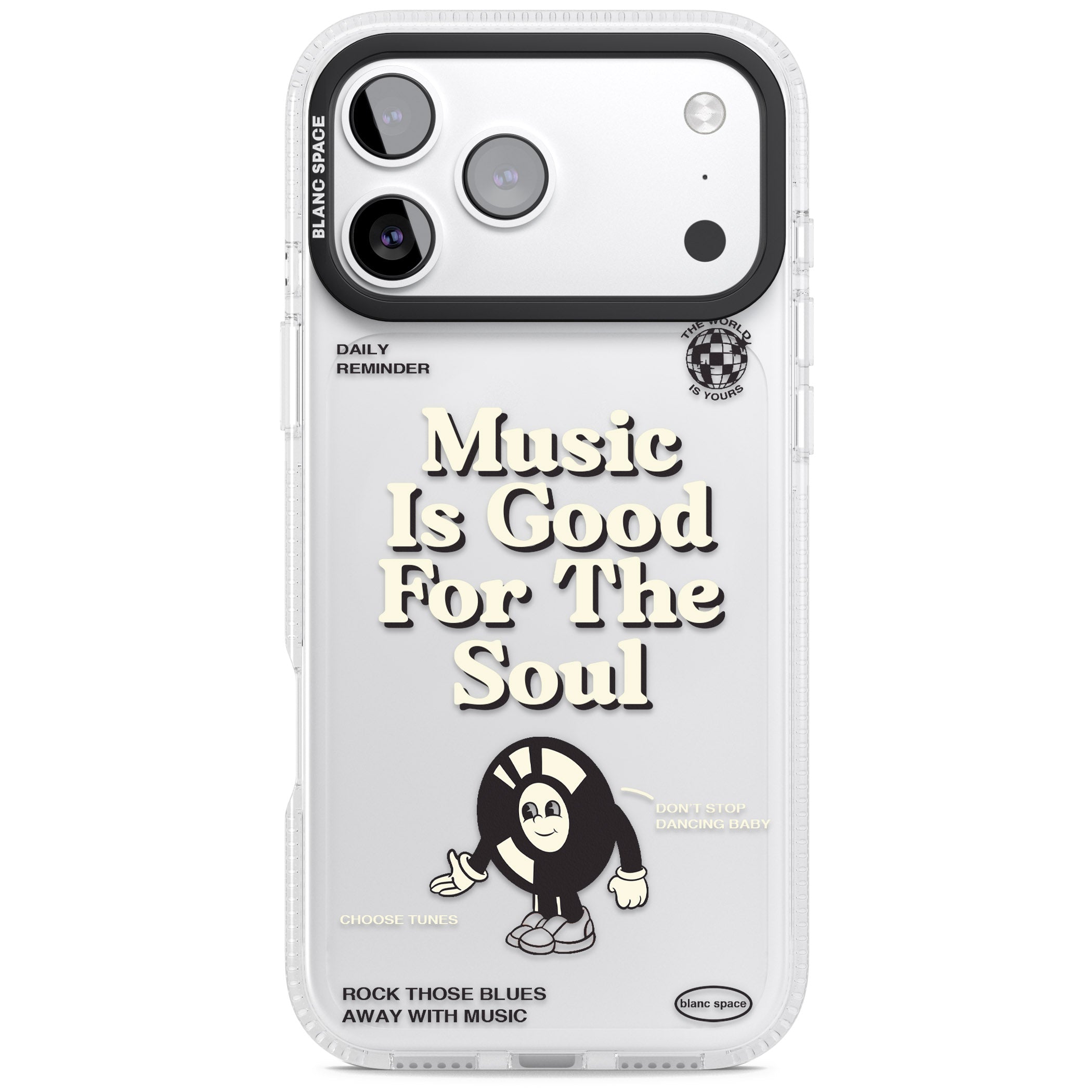 Music Is Good For The Soul iPhone 17 Pro Impact Air Clear Phone Case