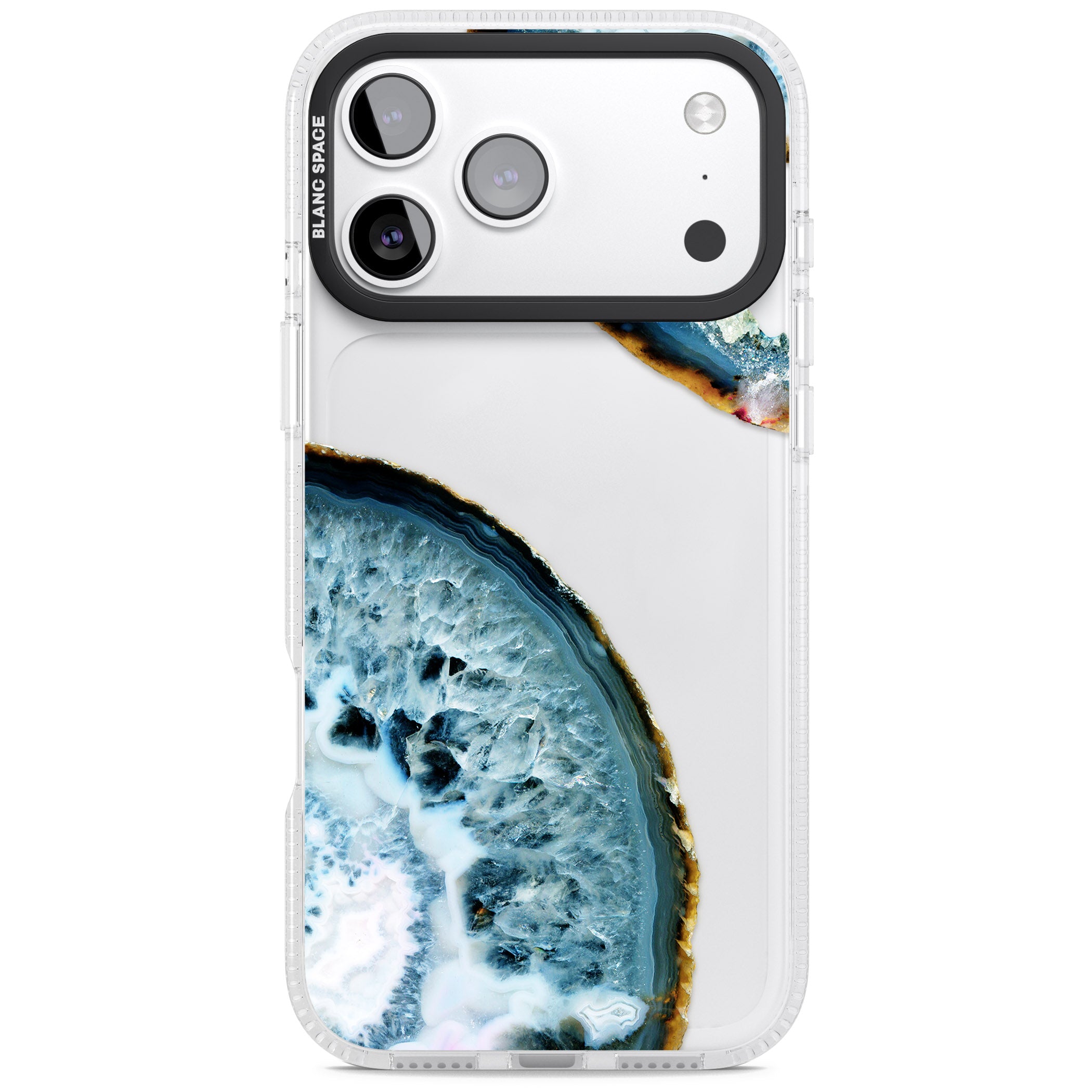 Blue Agate Slice iPhone 17 Pro Impact Air Clear Phone Case