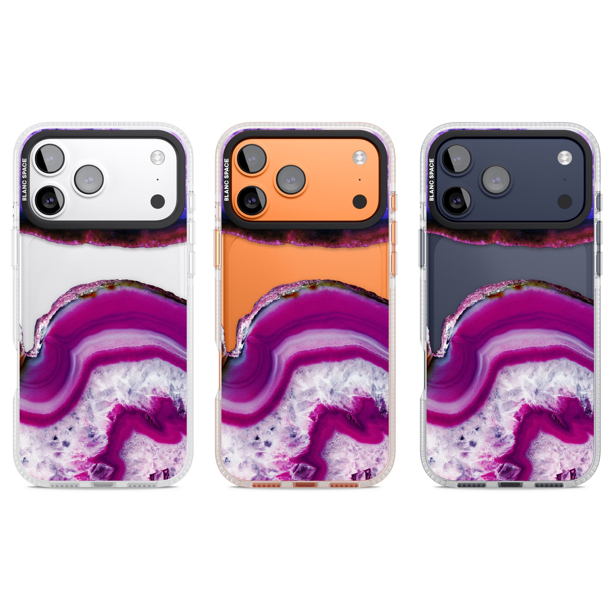 Amethyst Crystal Slice iPhone 17 Pro Impact Air Clear Phone Case APT Impact Protection