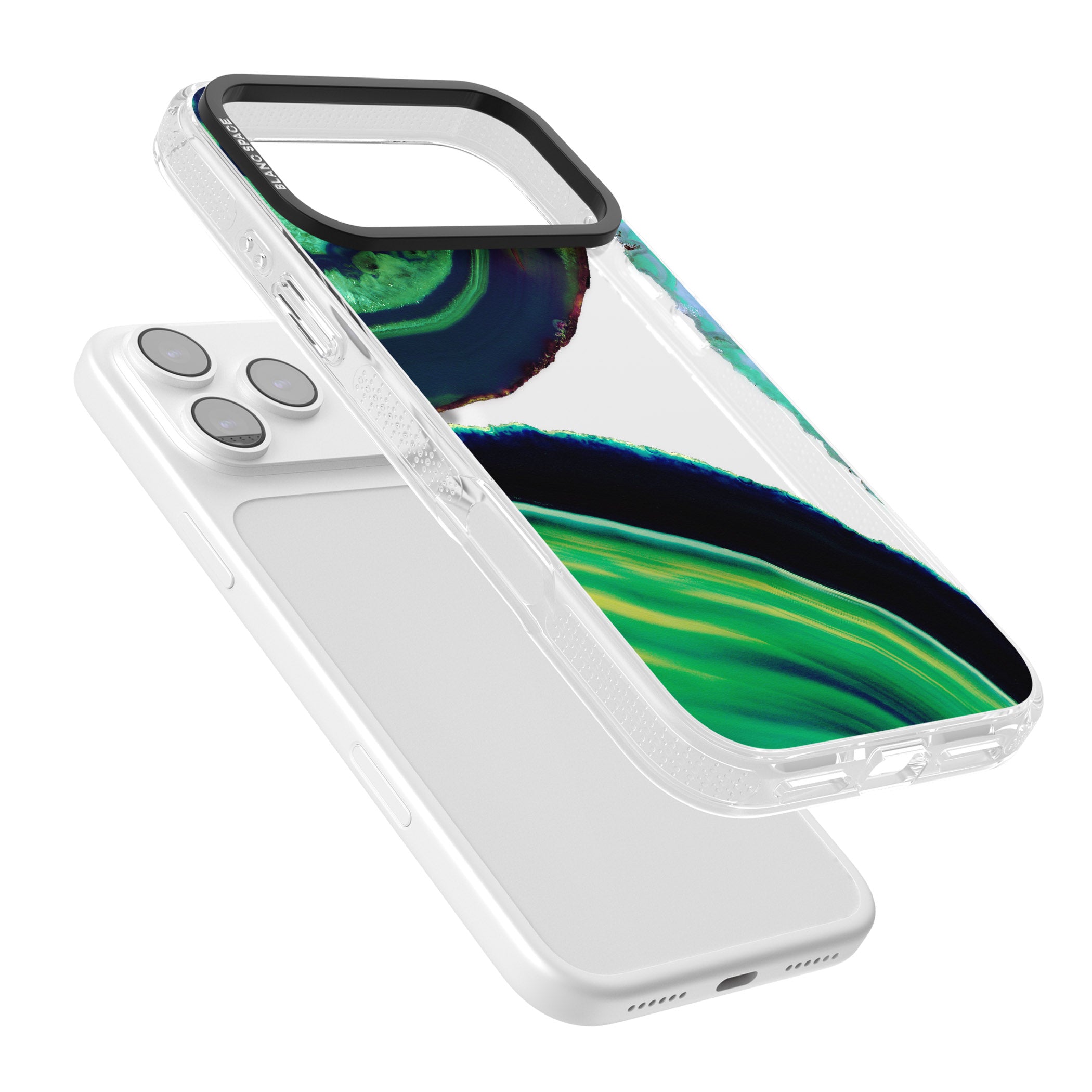 Green Geode Glow iPhone 17 Pro Max Impact Air Clear Phone Case Colours