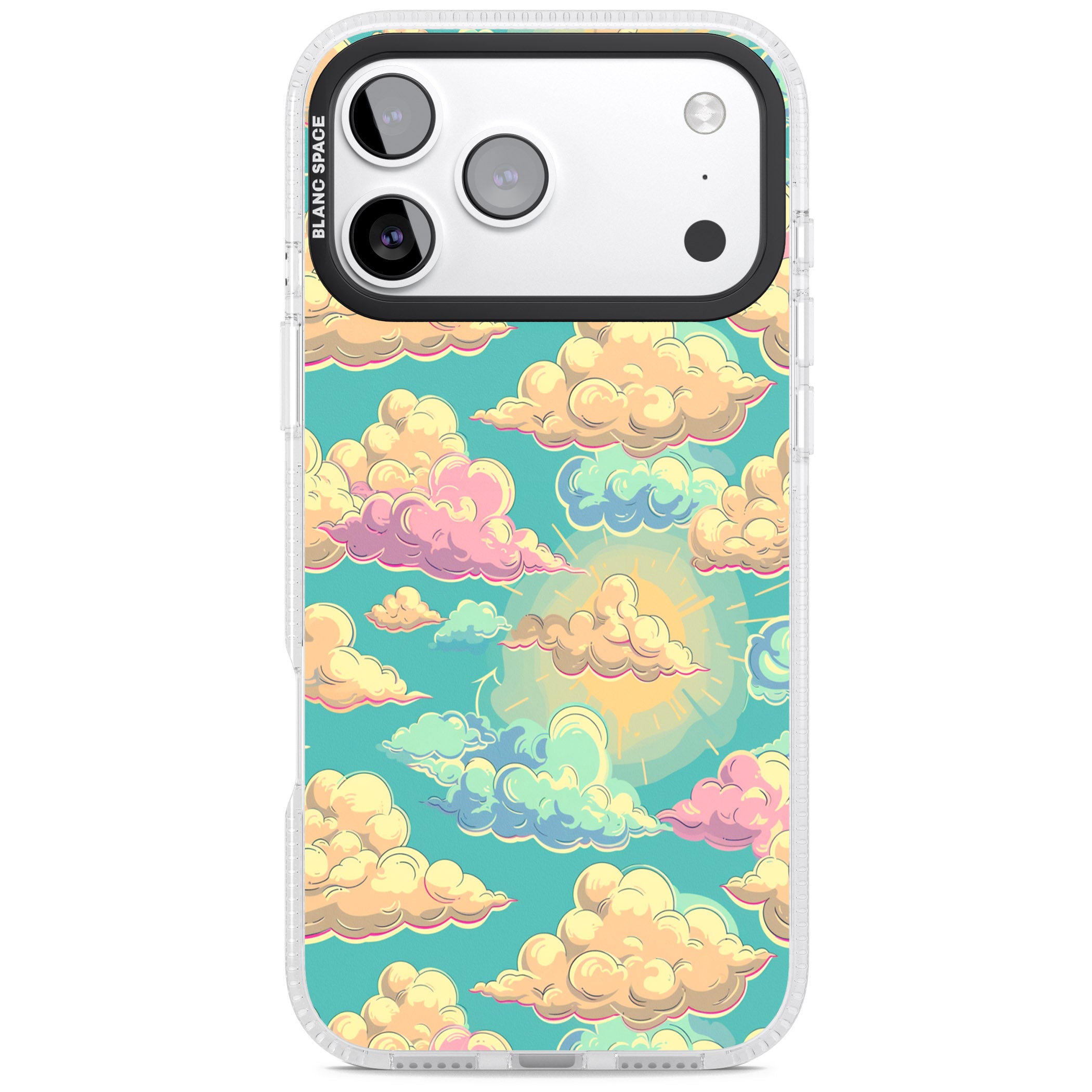 Pastel Clouds iPhone 17 Pro Impact Air Clear Phone Case