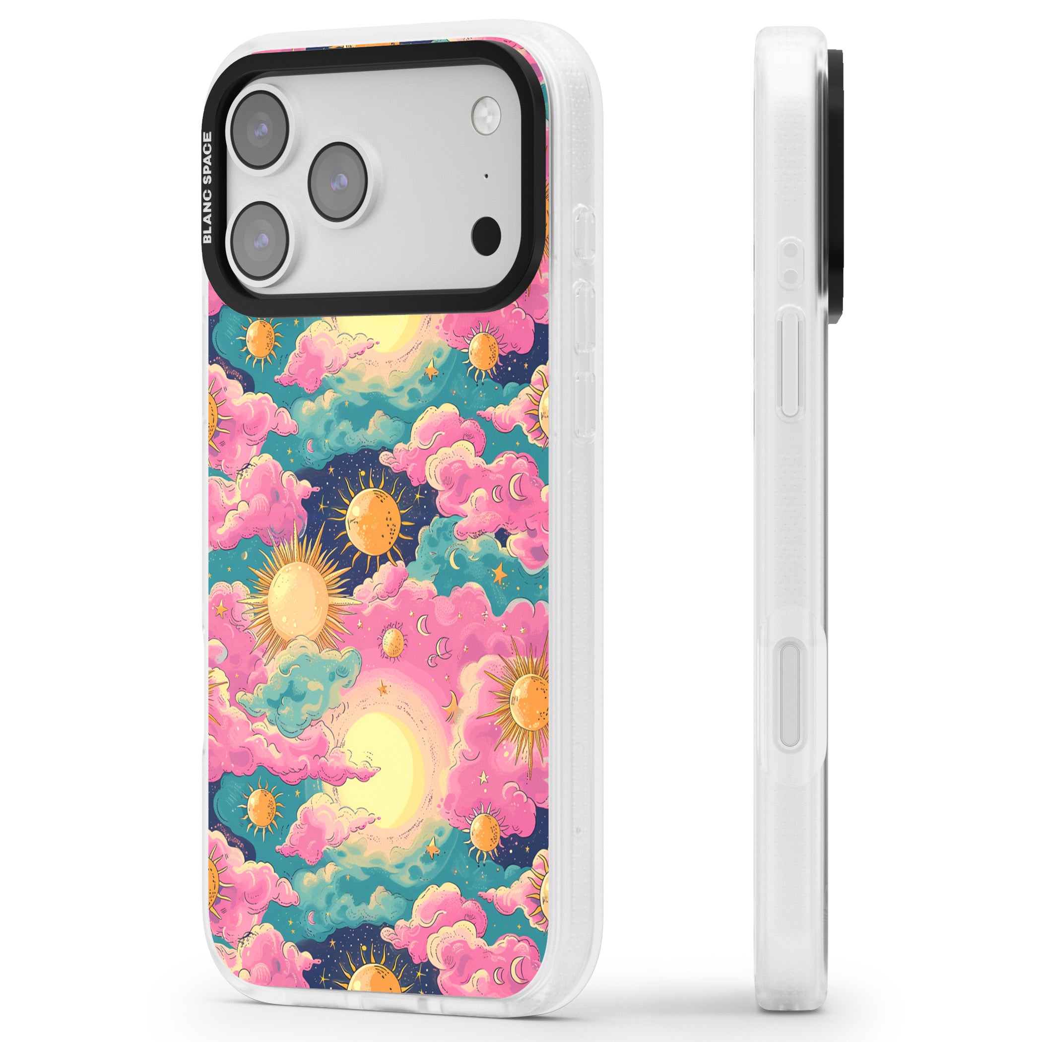 Starlight Clouds iPhone 17 Pro Max Impact Air Clear Phone Case Side Profile