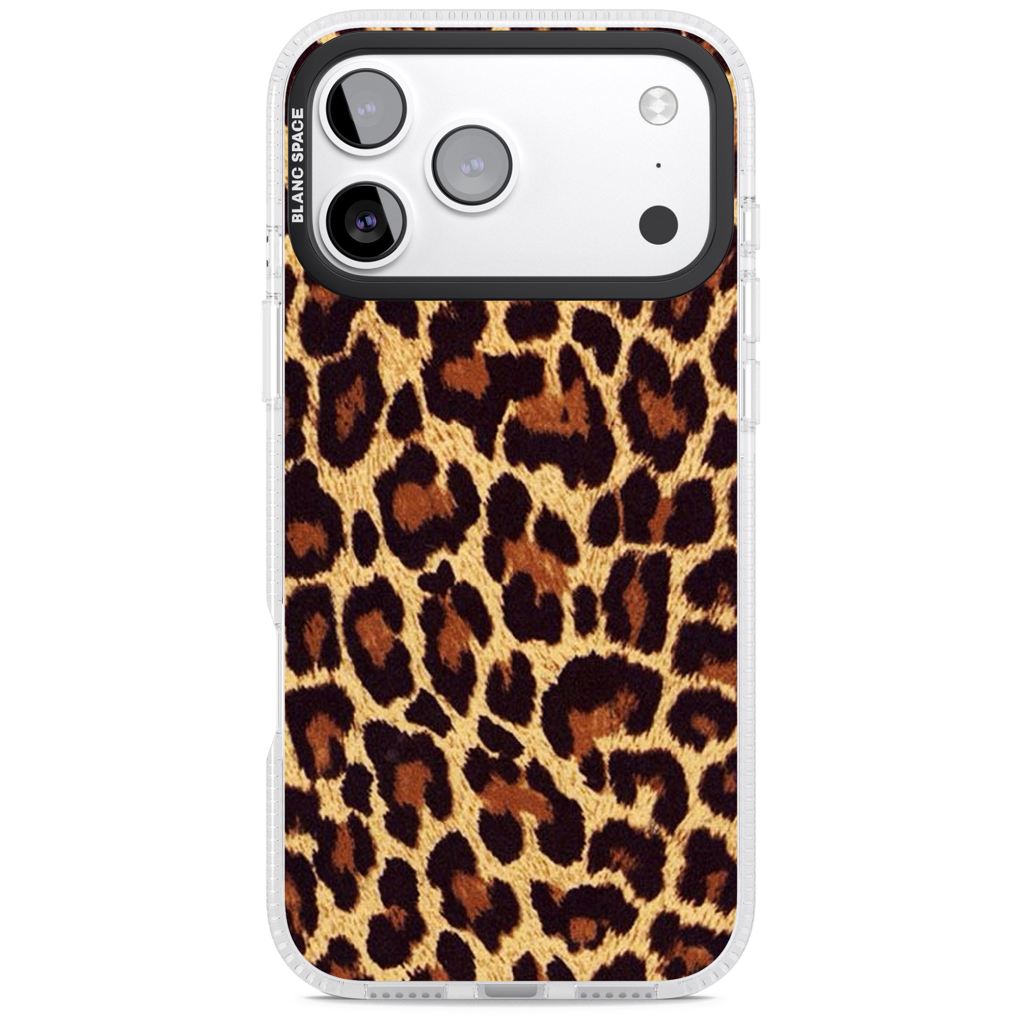 Gold Leopard Print iPhone 17 Pro Max Impact Air Clear Phone Case