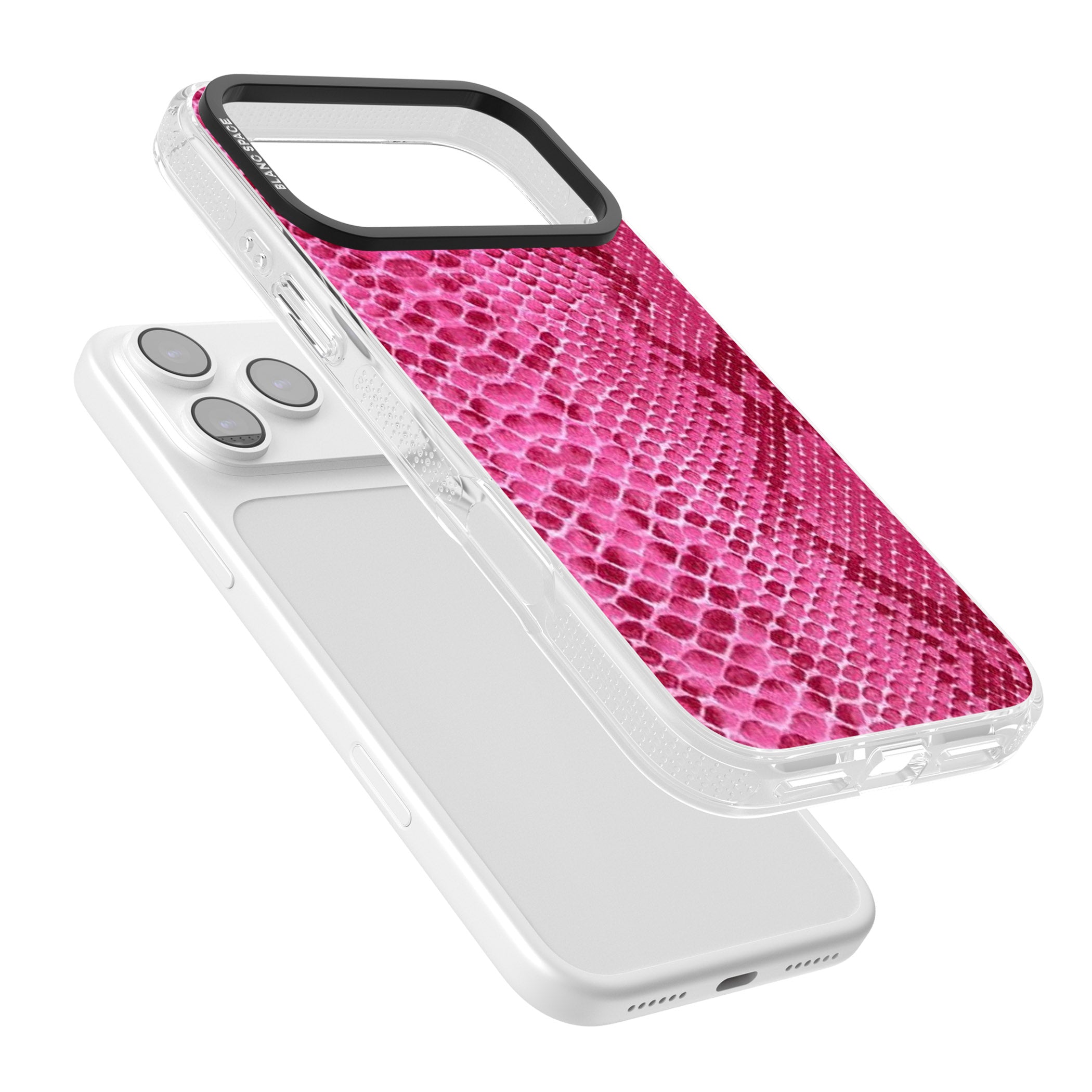 Pink Snakeskin iPhone 17 Pro Impact Air Clear Phone Case Colours