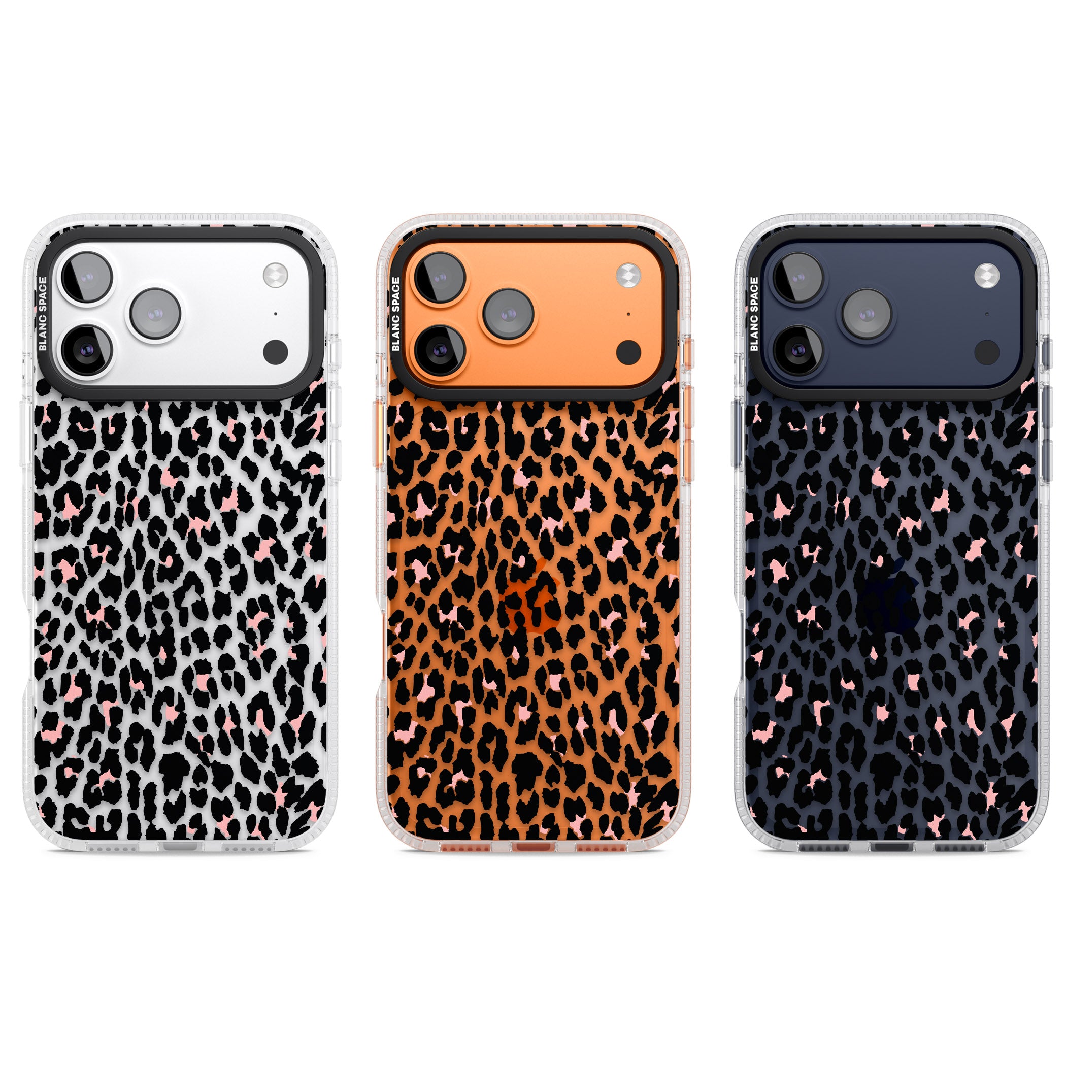 Pink Leopard Print iPhone 17 Pro Impact Air Clear Phone Case APT Impact Protection