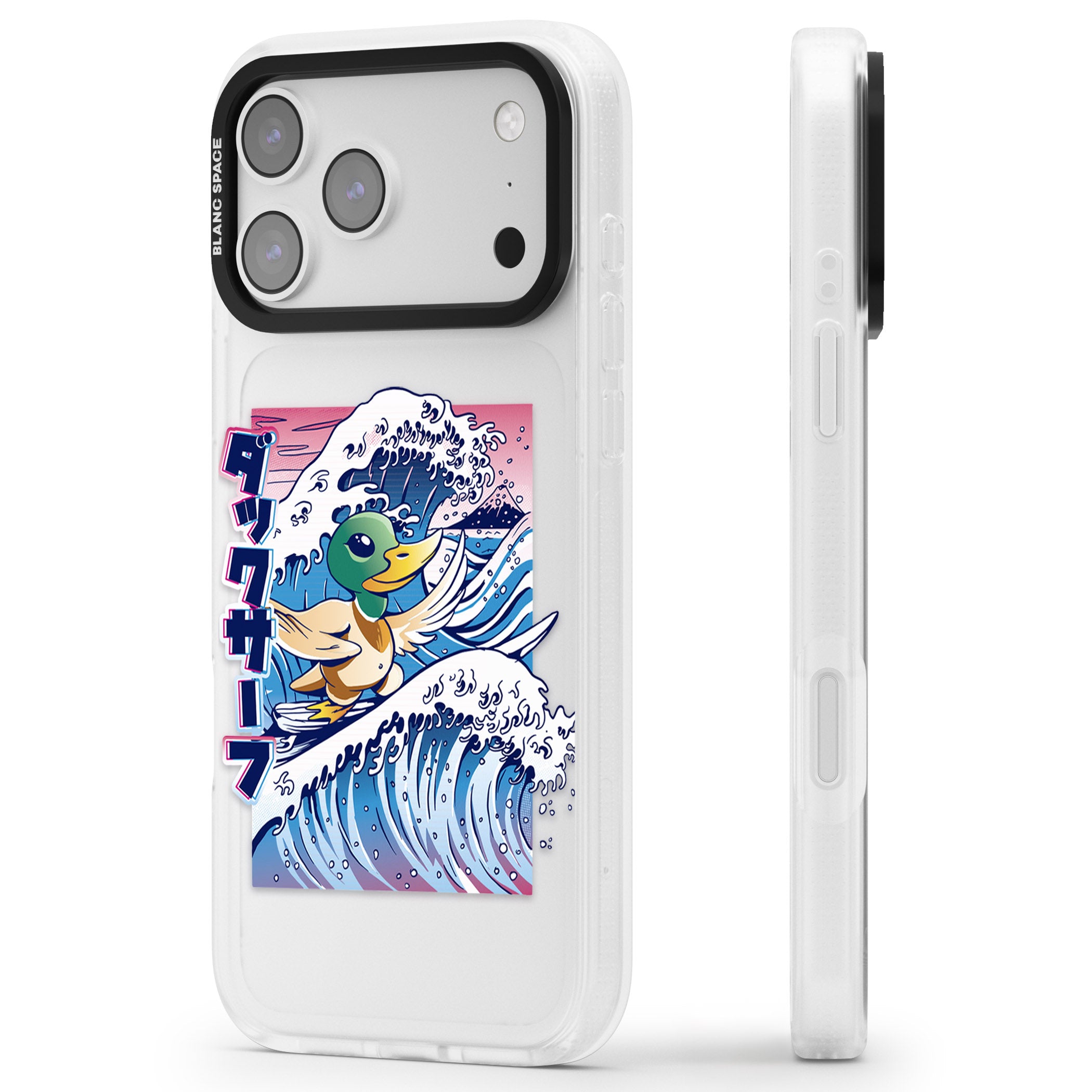 Duck Surf iPhone 17 Pro Impact Air Clear Phone Case Side Profile