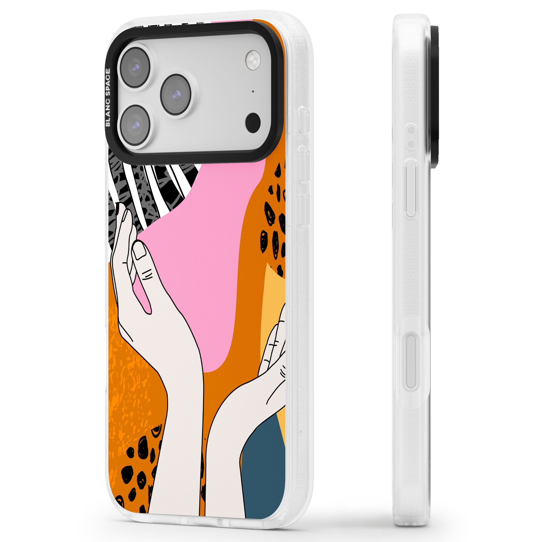 Abstract Vibes iPhone 17 Pro Max Impact Air Clear Phone Case Side Profile