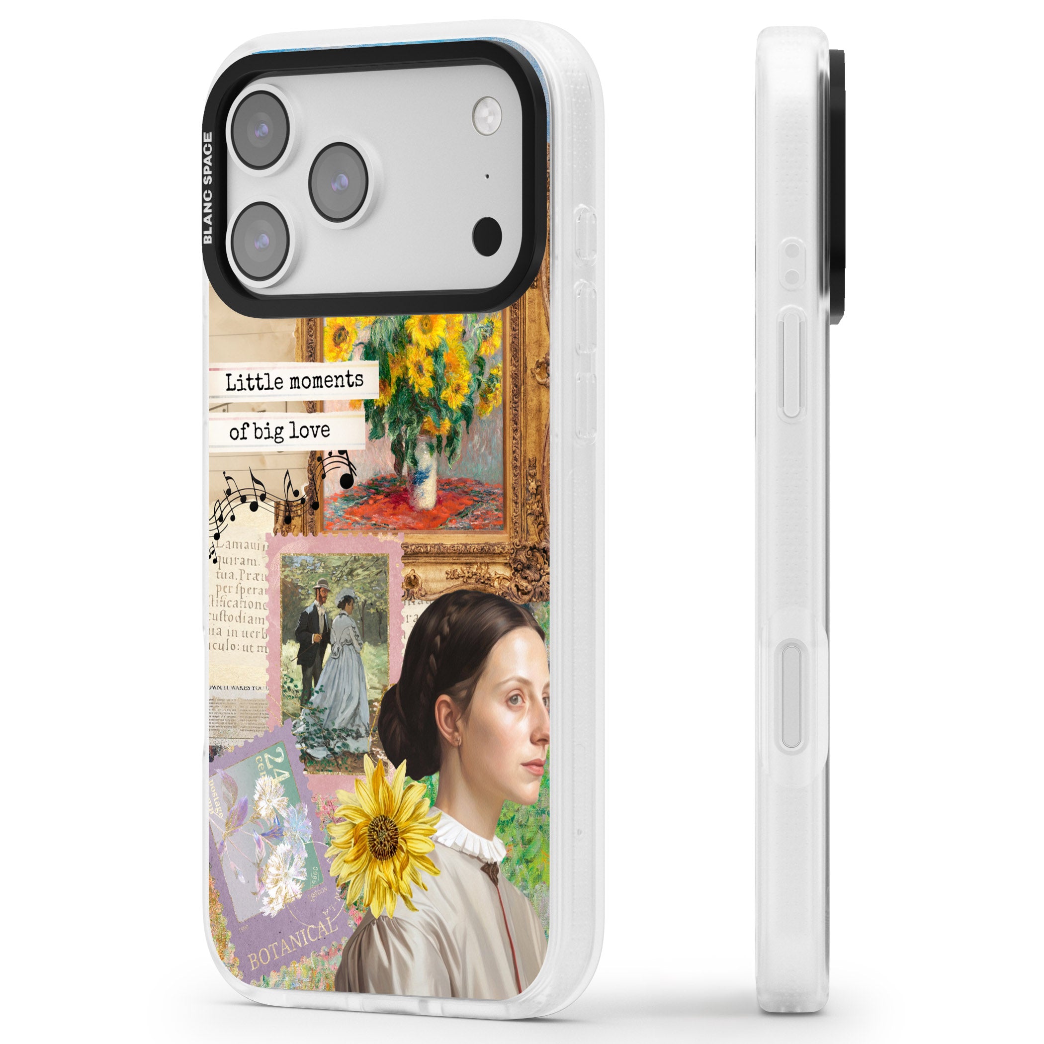 Monet 'Little Moments' Collage iPhone 17 Pro Impact Air Clear Phone Case Side Profile